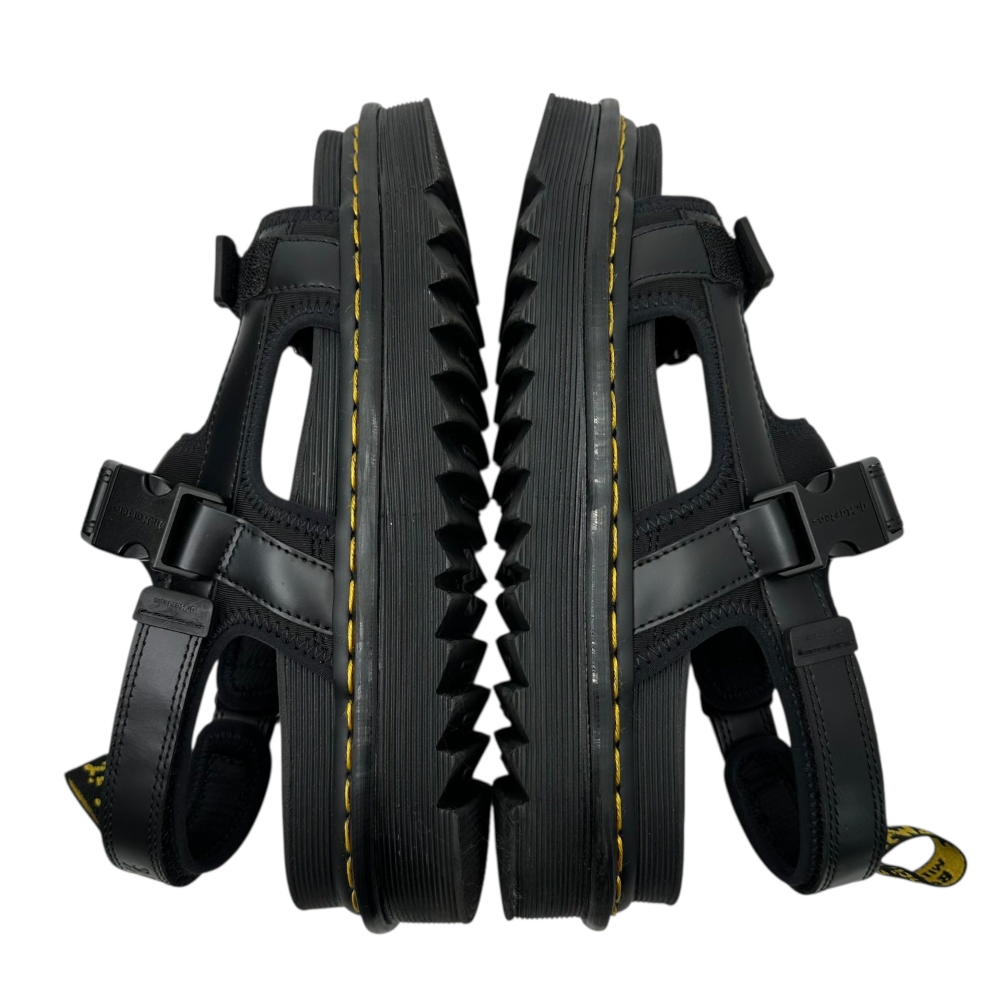 DR.MARTENS×Y's(ドクターマーチン×ワイズ) FORSTER ZEB Y's フォースター シャークソール レザー ストラップ サンダル YW-E01-700 Men's US9(27cm) ブラック コラボ