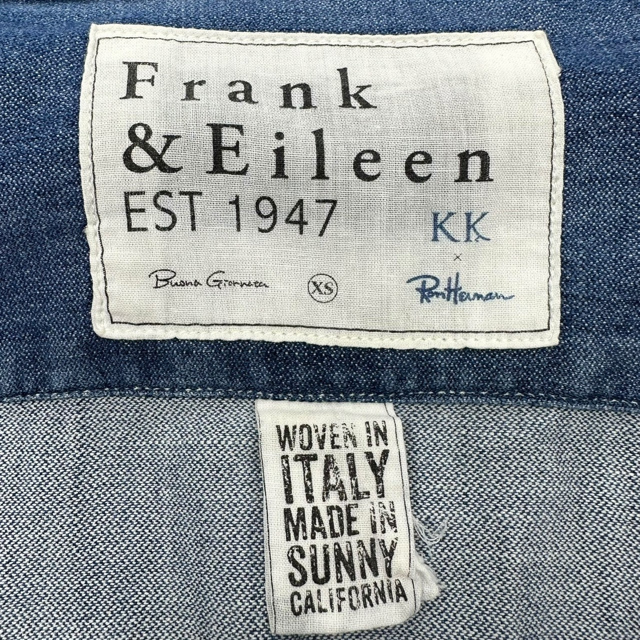Frank＆Eileen×Ron Herman(フランク&アイリーン×ロンハーマン) skipper denim shirt スキッパー デニム シャツ XS インディゴ