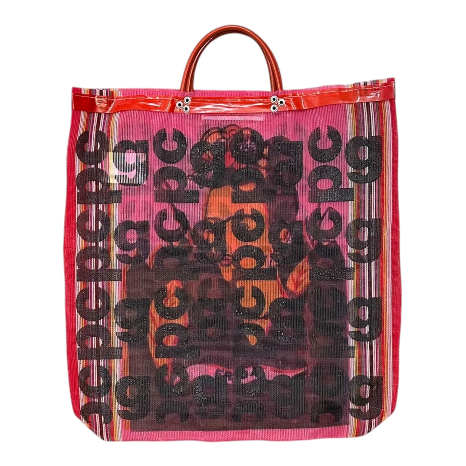COMME des GARCONS(コムデギャルソン) 2019AW Mesh tote bag メッシュ トートバッグ OD-K 202 レッド×ピンク