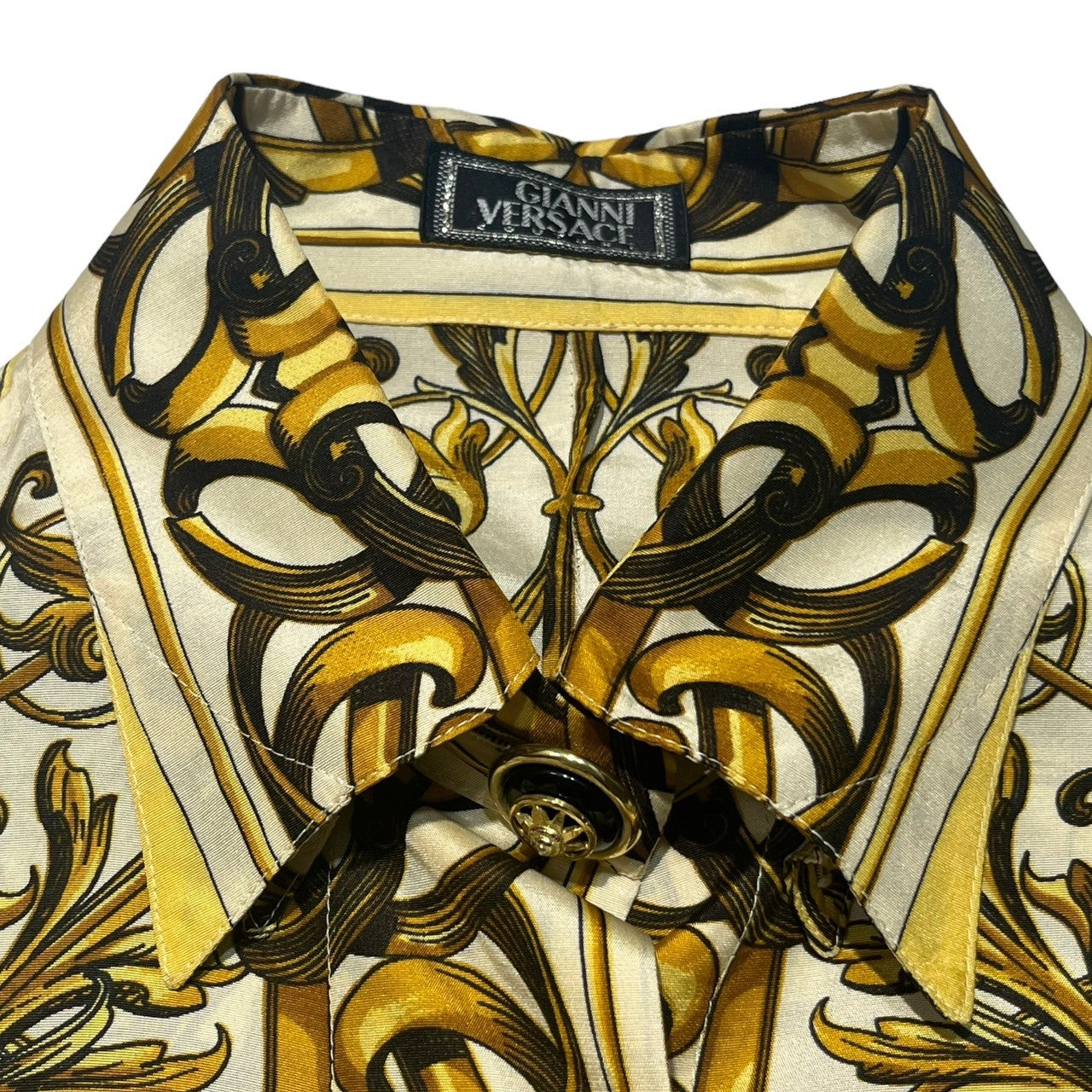 GIANNI VERSACE(ジャンニヴェルサーチ) 90's scarf silk shirt 金 