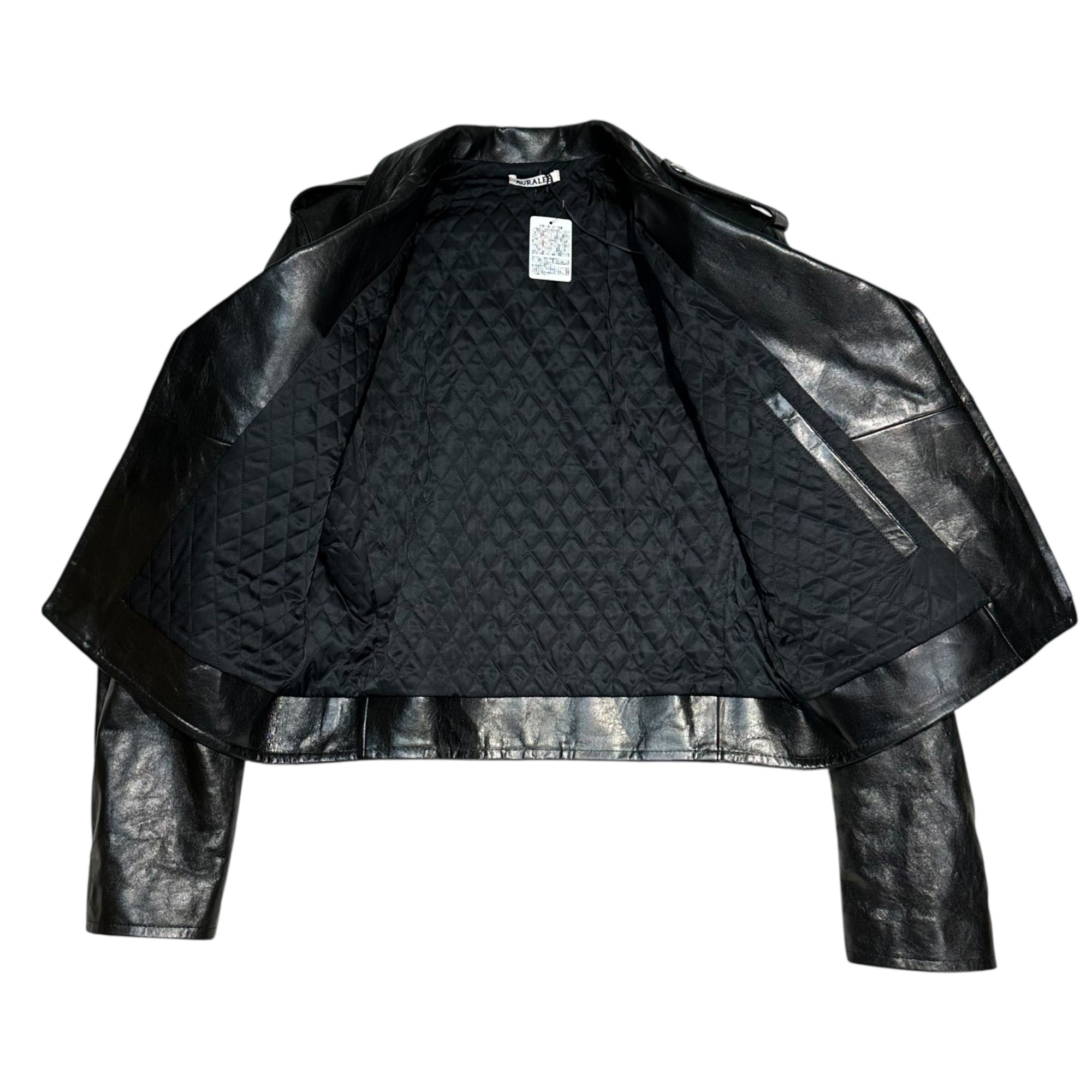 AURALEE(オーラリー) 25AW LAMB LEATHER RIDERS JACKET ラム レザー ライダース ジャケット A25AB02WX 4 ブラック 今季