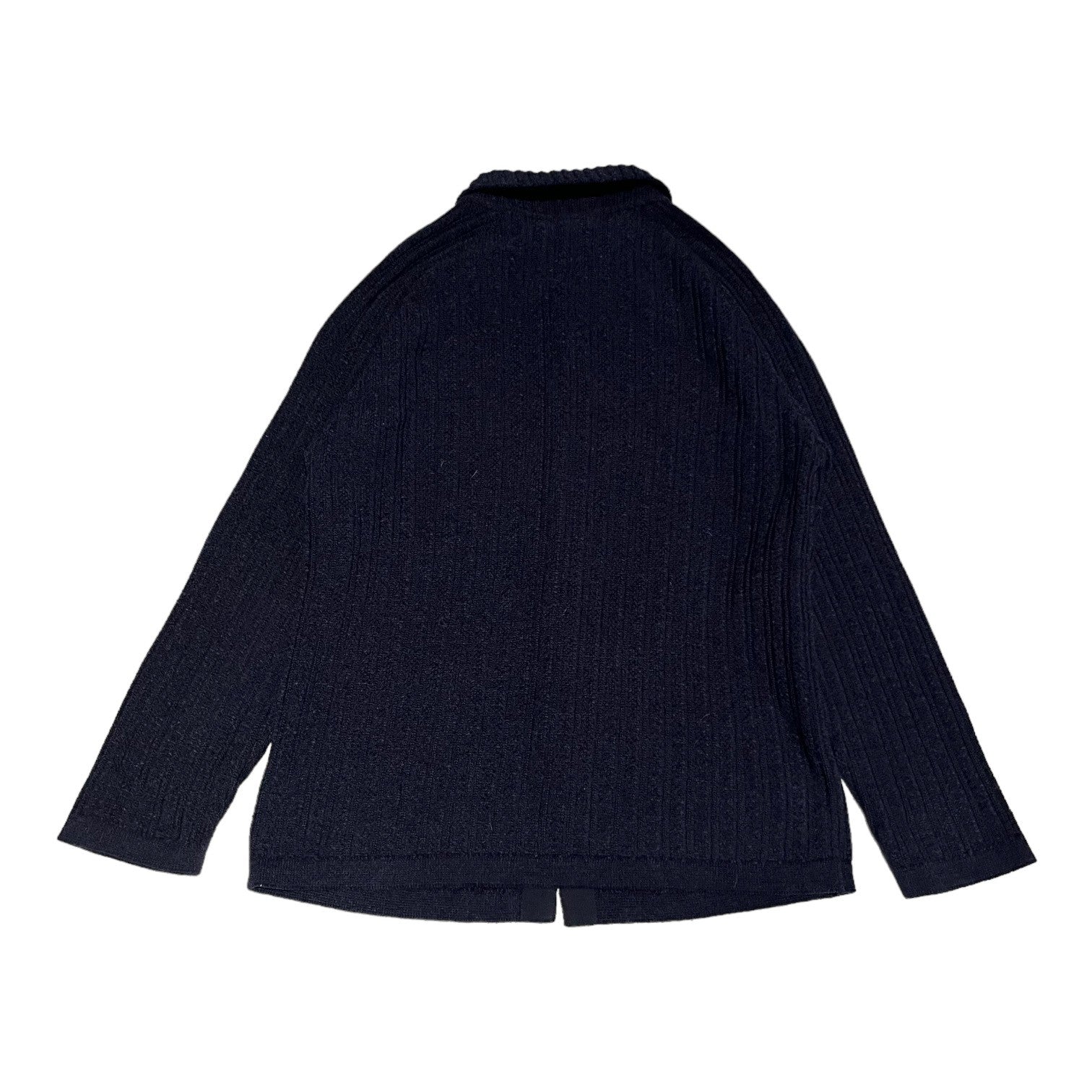 Ermenegildo Zegna(エルメネジルドゼニア) Wool knit jacket ウール ニット ジャケット カーディガン 48 S ネイビー カバーオール 厚手