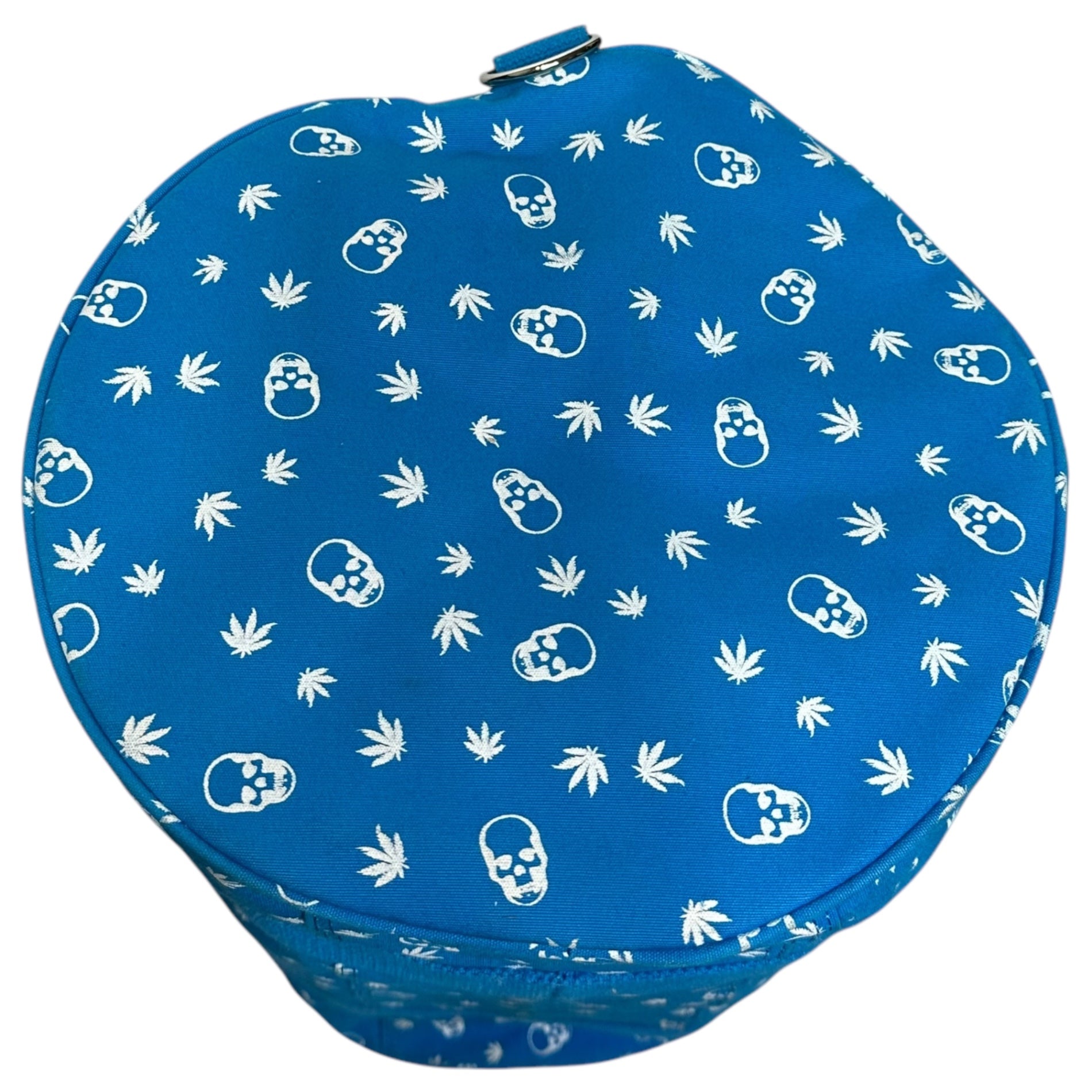 LUCIEN PELLAT-FINET(ルシアンペラフィネ) Skull all over pattern drum bag ドクロ 総柄 ドラム バッグ ブルー ボストン ショルダー