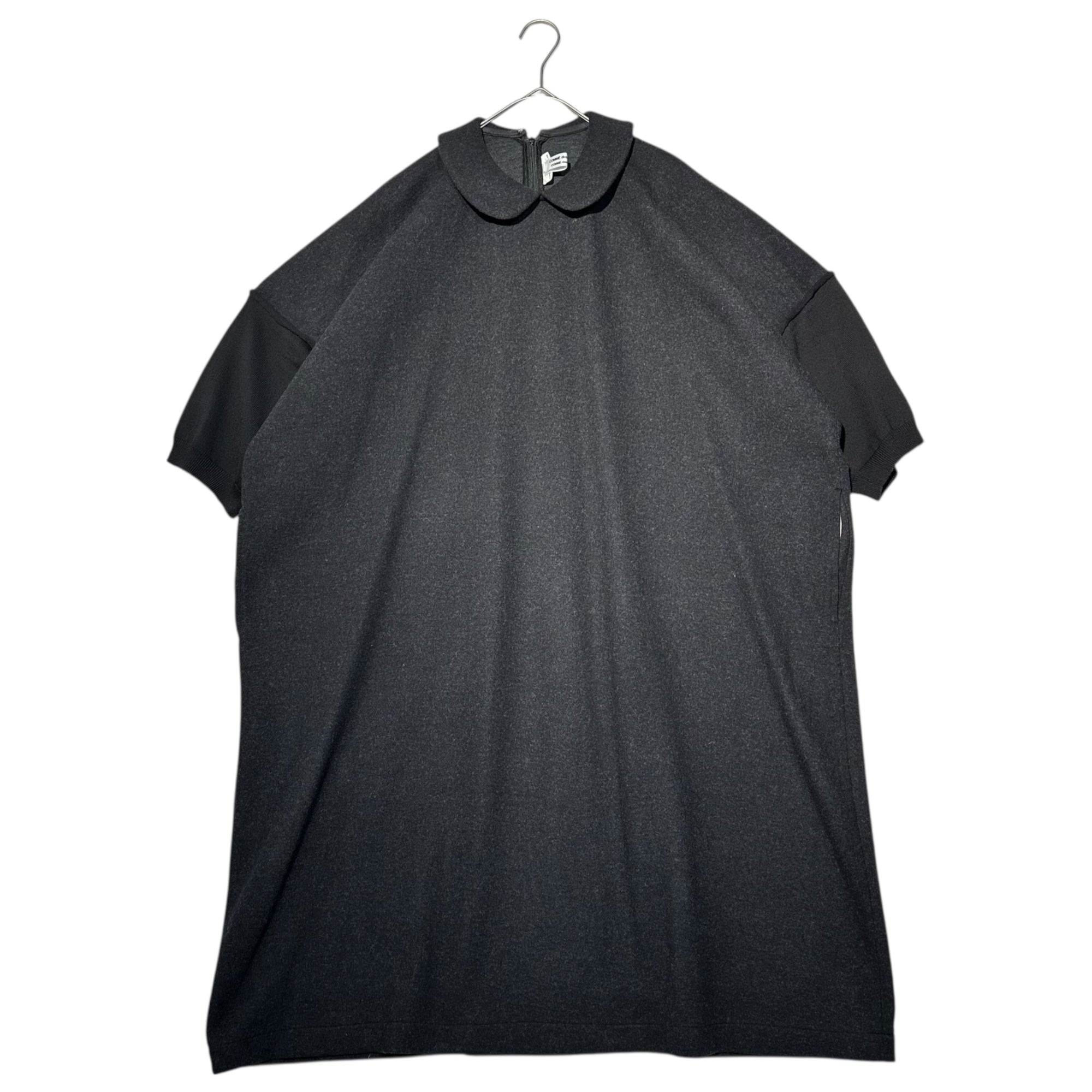 COMME des GARCONS COMME des GARCONS(コムデギャルソンコムデギャルソン) 12AW Round-Neck Knit Oversized Sleeve-Split Dress 丸襟 ニット オーバーサイズ 袖切替 ワンピース LJ-O015 S ブラック AD2012 ロング