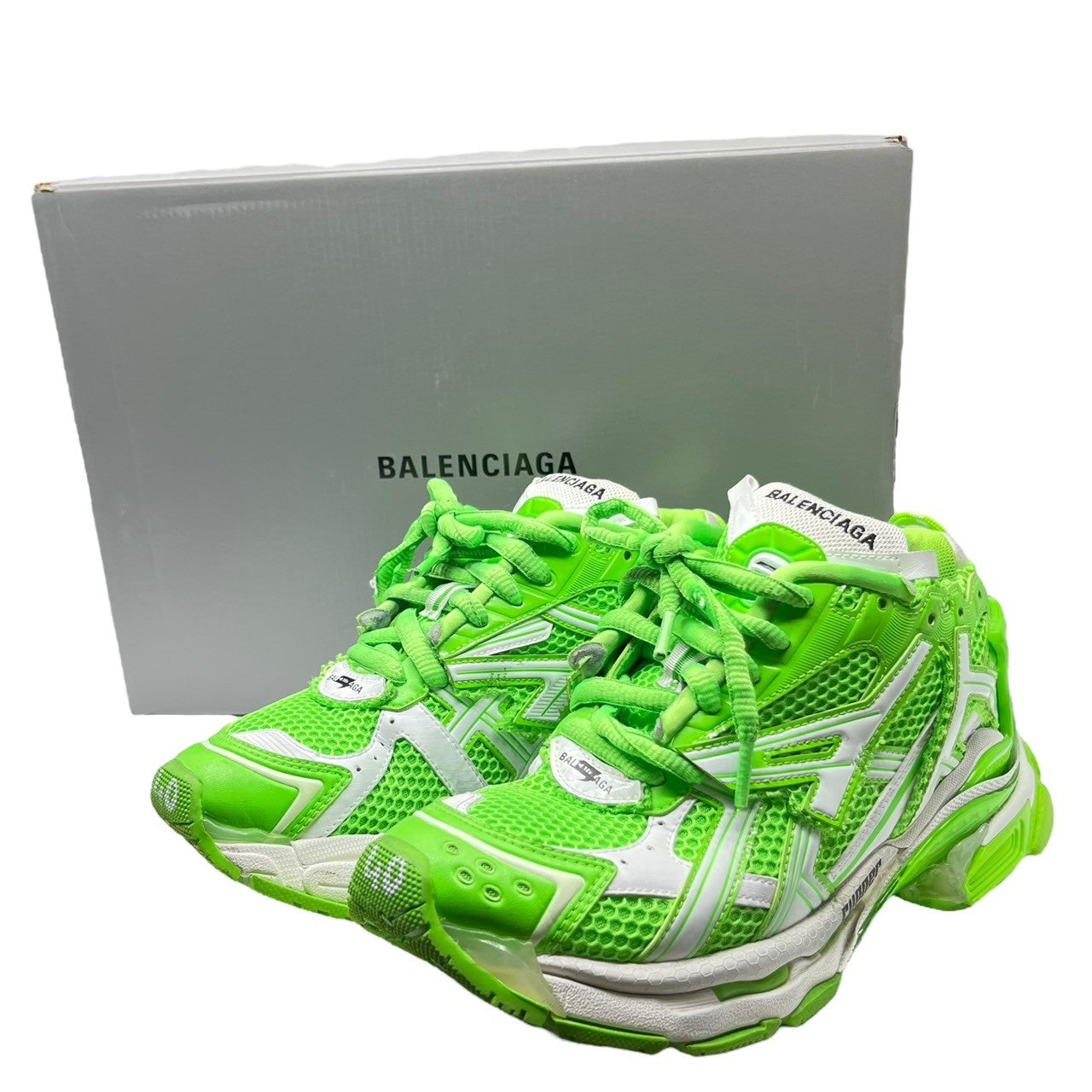 BALENCIAGA(バレンシアガ) Runner ランナー 677403 26.5cm グリーン ローカットスニーカー ユーズド加工 厚底