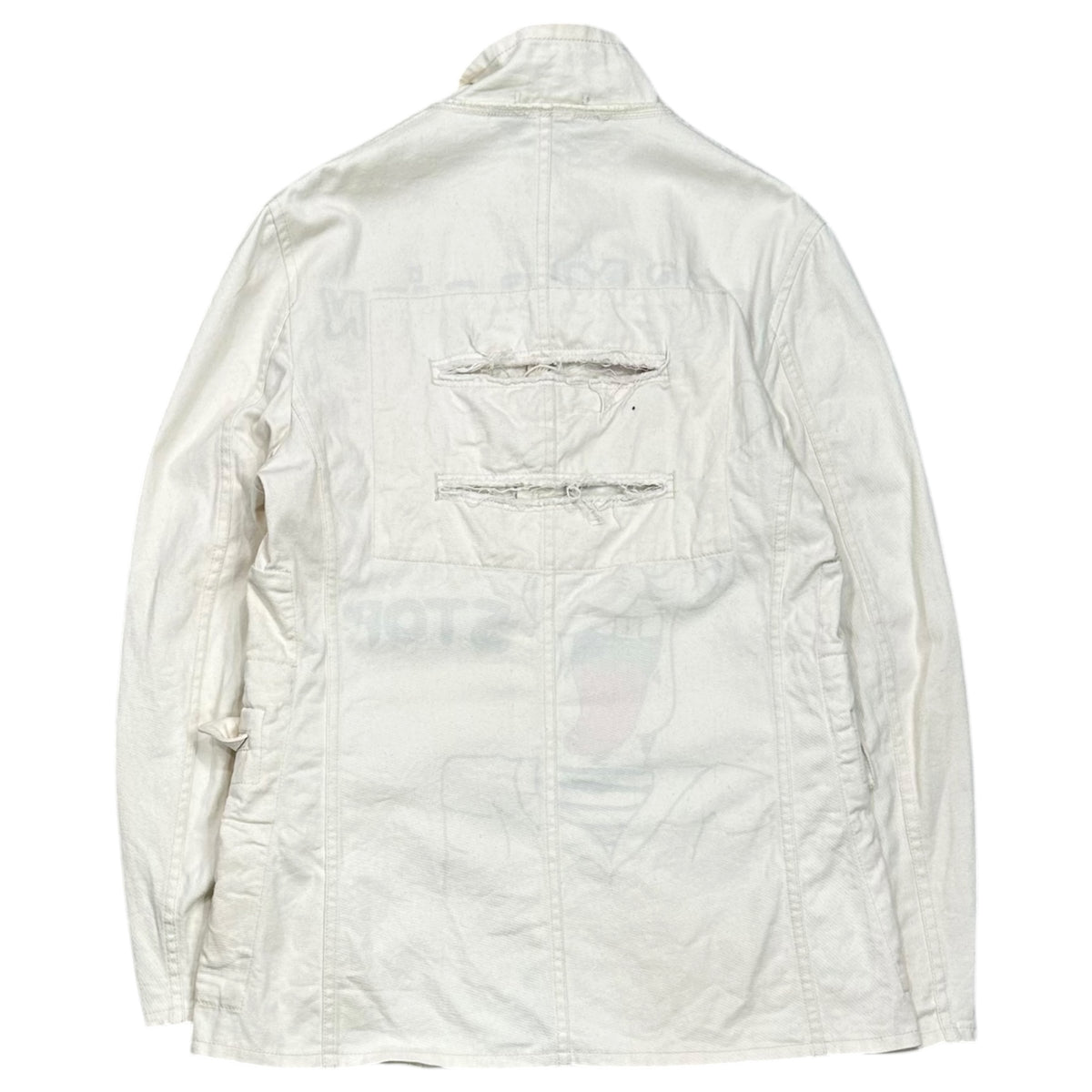 COMME des GARCONS HOMME PLUS(コムデギャルソンオムプリュス) 2004SS Inner-Printed Back Crash Jacket インナープリント バッククラッシュ ジャケット PM-J082 M アイボリー AD2003 00s