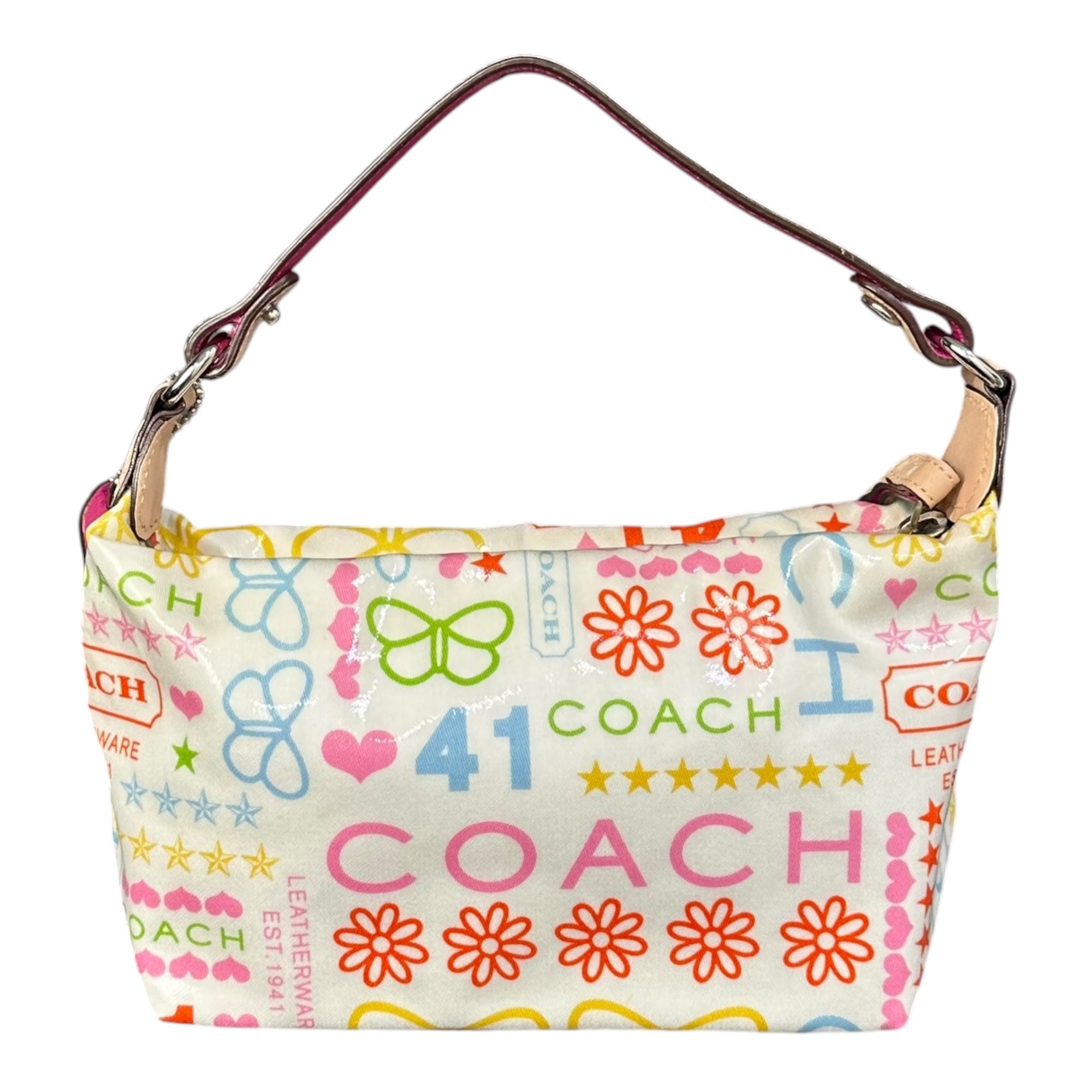 COACH(コーチ) All-Over Print Vanity Pouch 総柄 バニティ ポーチ マルチカラー エナメル
