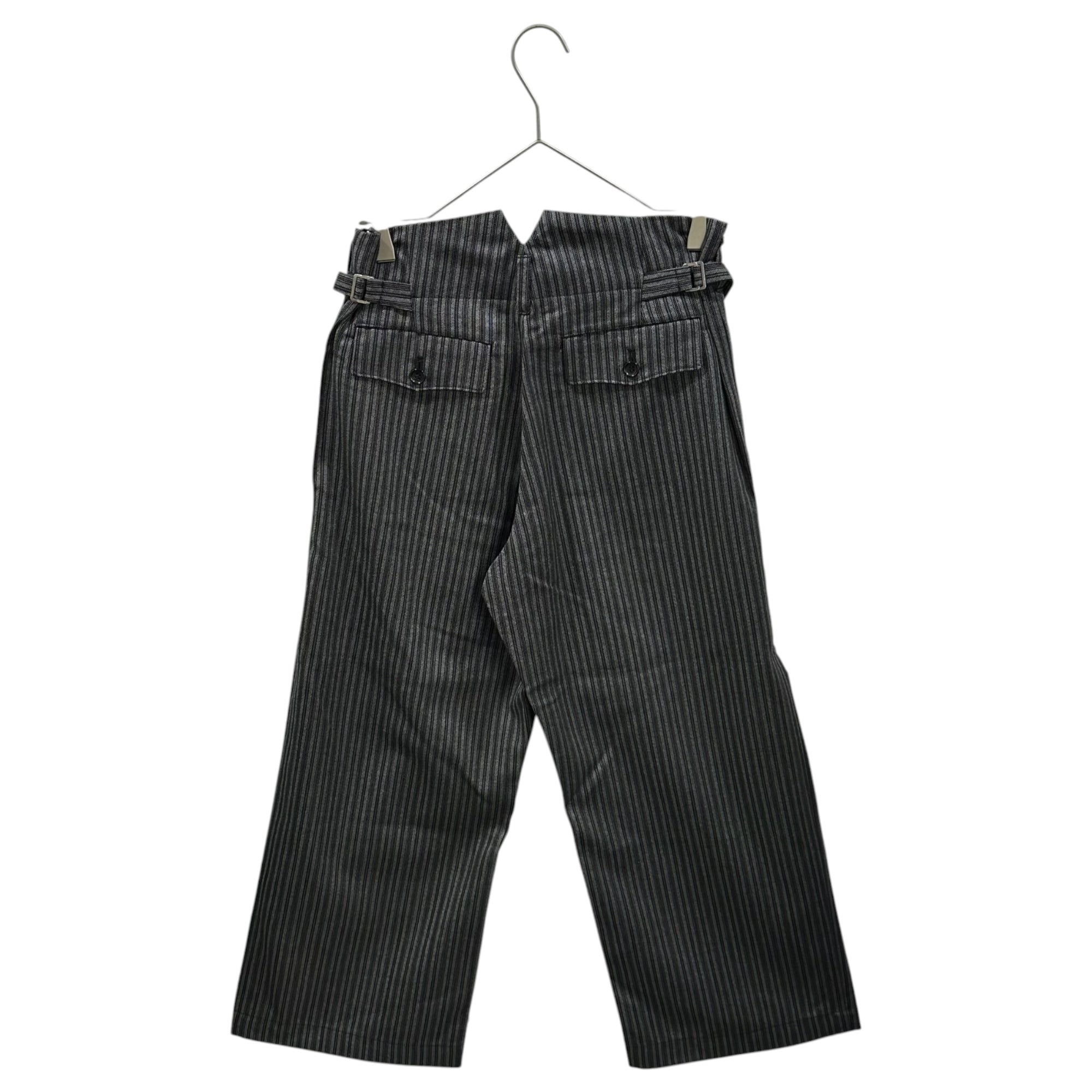 robe de chambre COMME des GARCONS(ローブドシャンブルコムデギャルソン) 2004AW Wool Striped High-Waisted Cropped Slacks ウール ストライプ ハイウエスト クロップド スラックス パンツ RU-P022 S グレー×ブラック AD2004