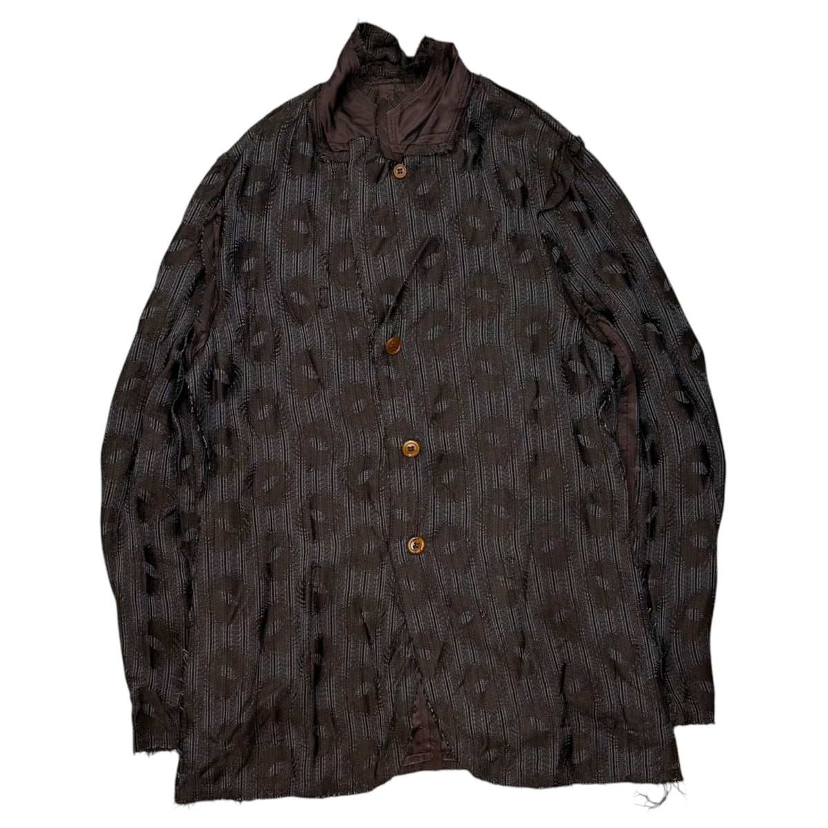 COMME des GARCONS HOMME PLUS(コムデギャルソンオムプリュス) 2002AW Inside-Out Cut-Out Design Cupra Jacket インサイドアウト 断ち切りデザイン キュプラ ジャケット PG-J016 M ブラウン AD2002 四つの黒期 アーカイブ