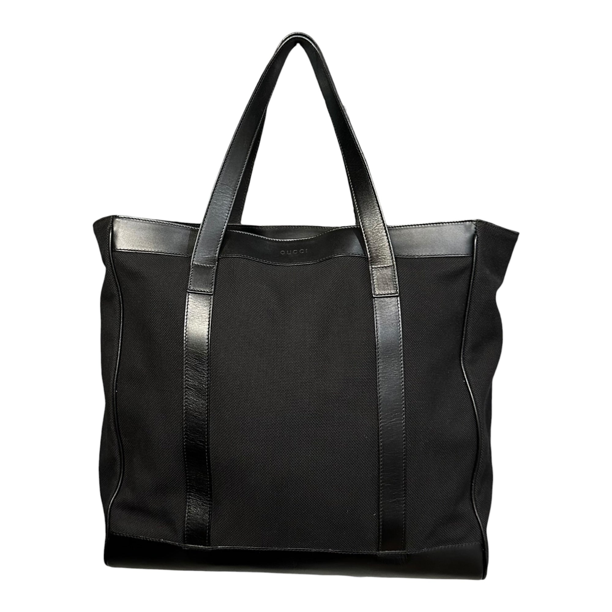 GUCCI(グッチ) Leather Canvas Tote Bag レザー キャンバス トート バッグ 91384 ブラック