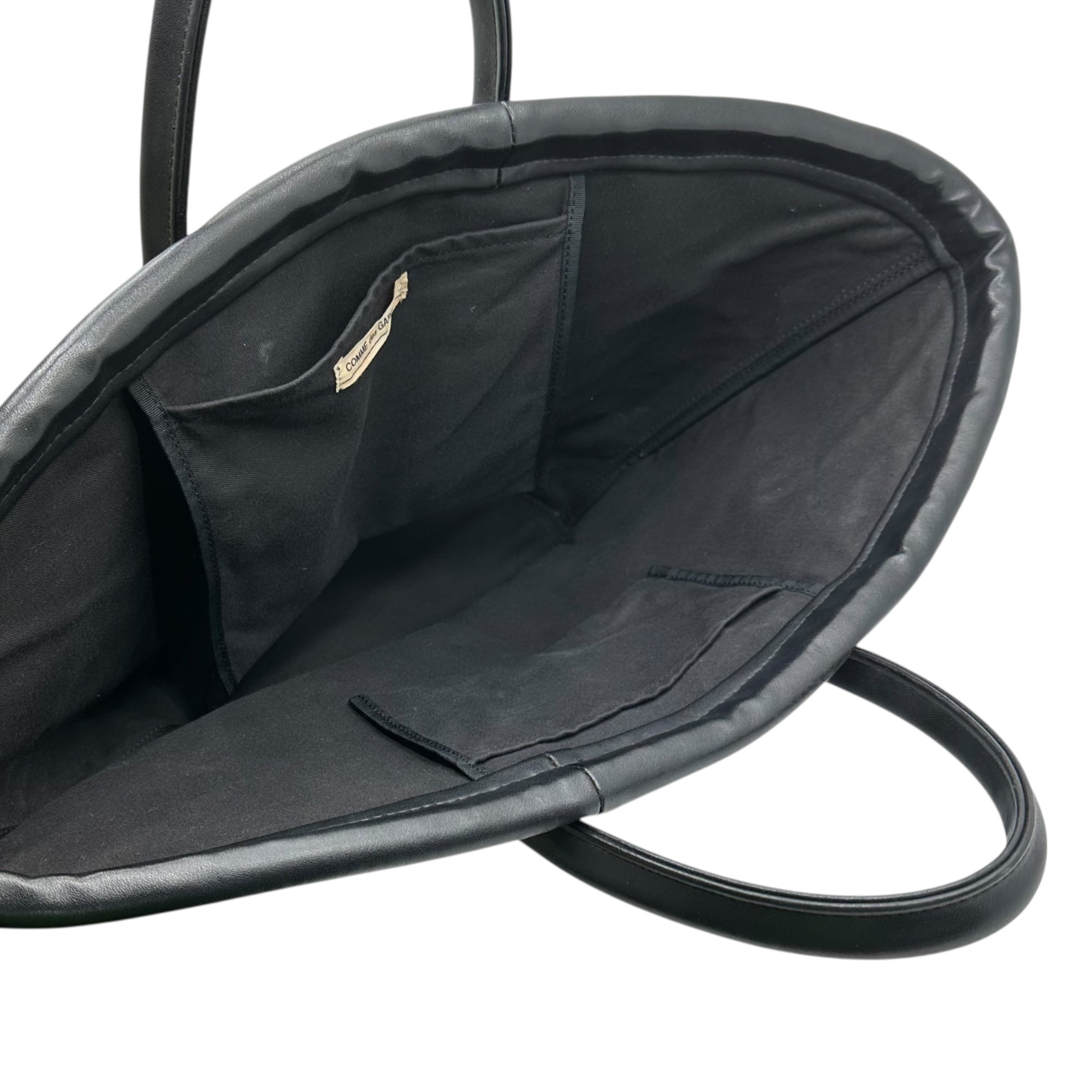 COMME des GARCONS(コムデギャルソン) Eco-Leather Boat-Shaped Tote Bag エコレザー 舟形 トート バッグ ブラック