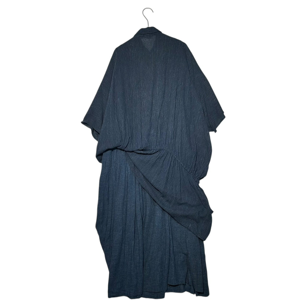 Y's(ワイズ) 70's Vintage All Silk Layered Henley Neck Tunic Dress 70年代 ヴィンテージ オール シルク レイヤード ヘンリーネック チュニック ワンピース 9(M~L程度) ブルー 最初期タグ セットアップ