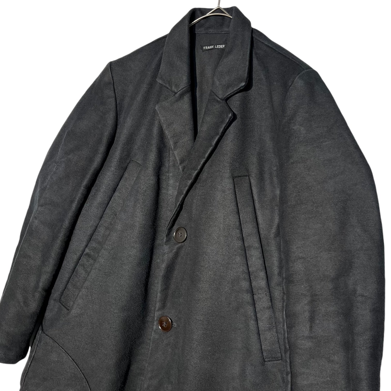 FRANK LEDER(フランクリーダー) 14AW DEUTSCHELEDER COAT ジャーマンレザー チェスター コート 0221116 XS  ブラック