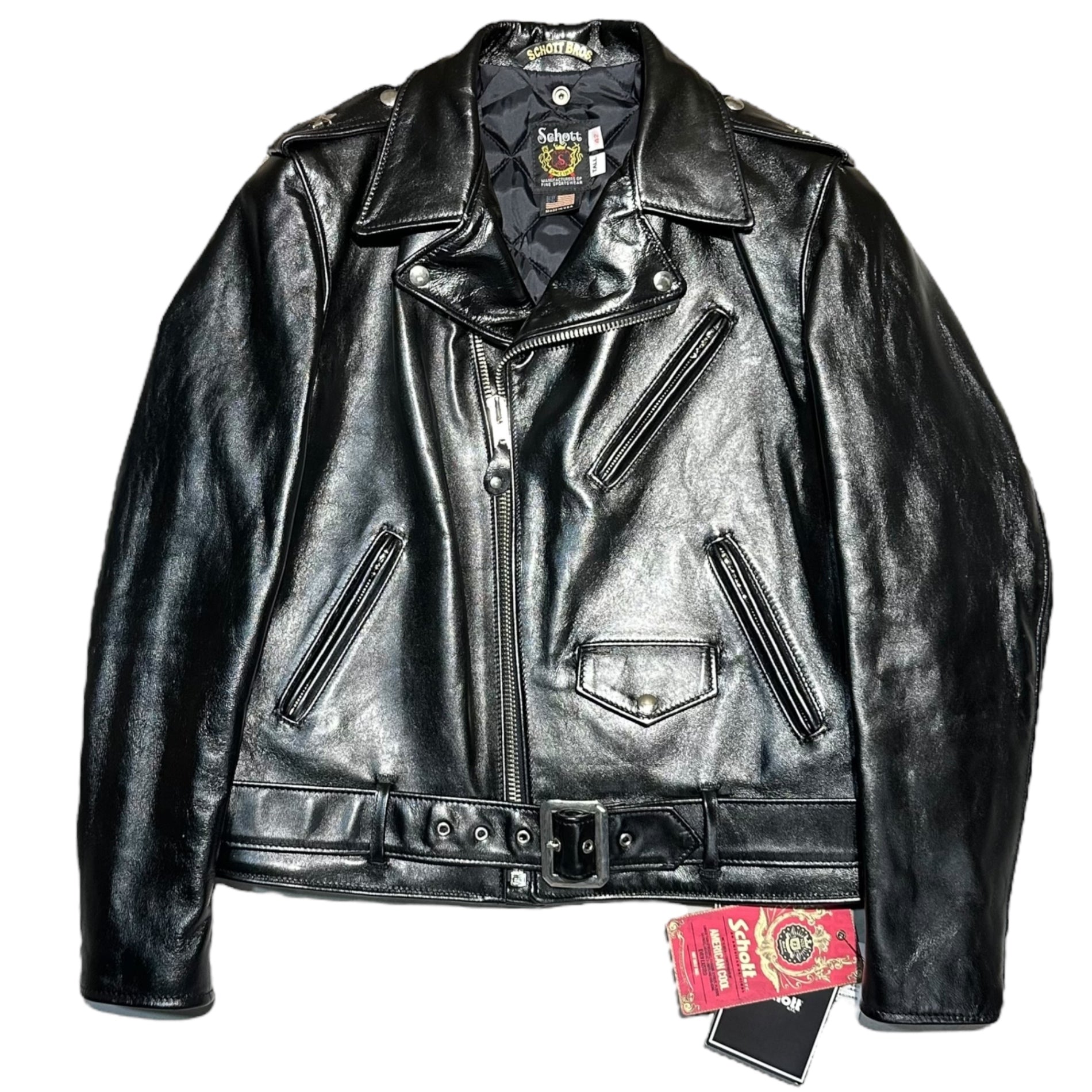 SCHOTT(ショット) 613UHT HORSEHIDE ONESTAR TALL ホースハイド ワンスター トール ダブル ライダース ジャケット 7823950087 42 TALL ブラック レザー 馬革