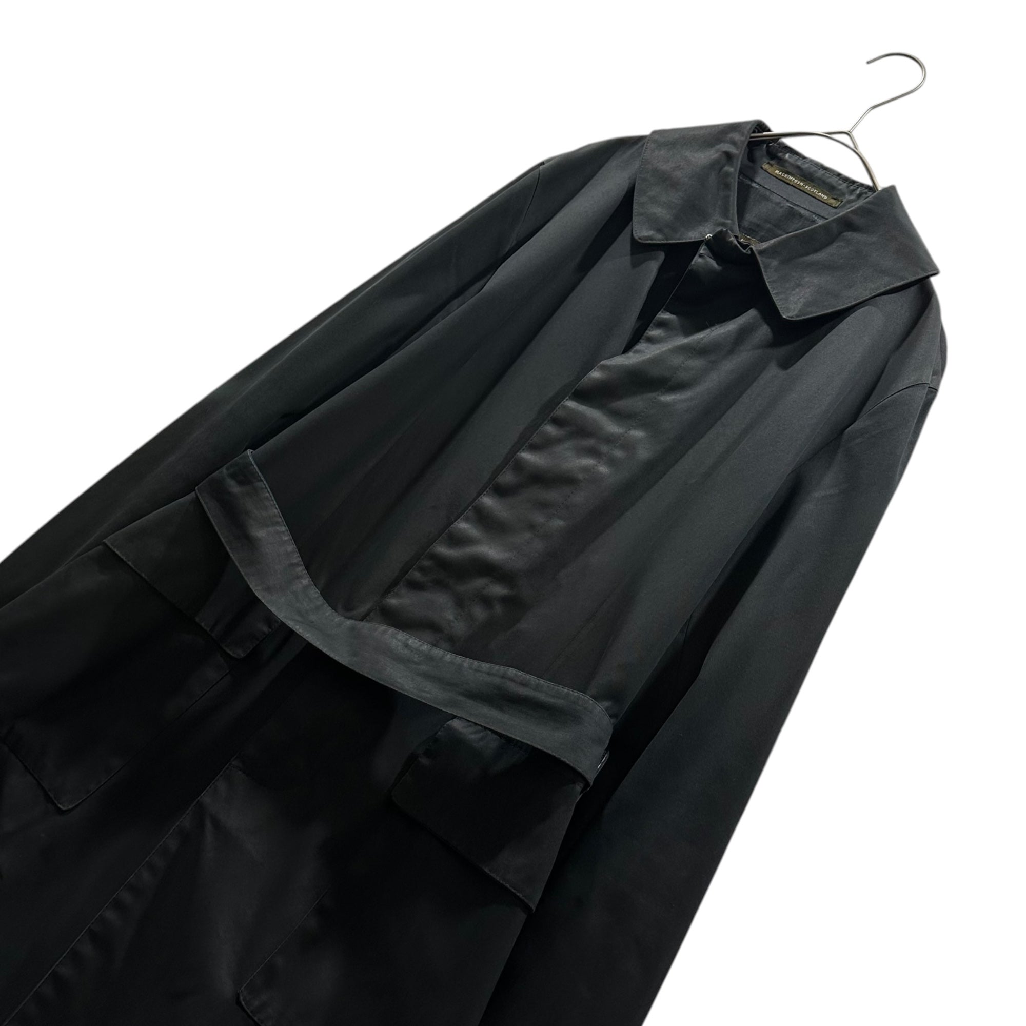 MACKINTOSH(マッキントッシュ) Belted Stand-Collar Coat ベルテッド ステンカラー コート 38(M程度) ブラック イギリス製