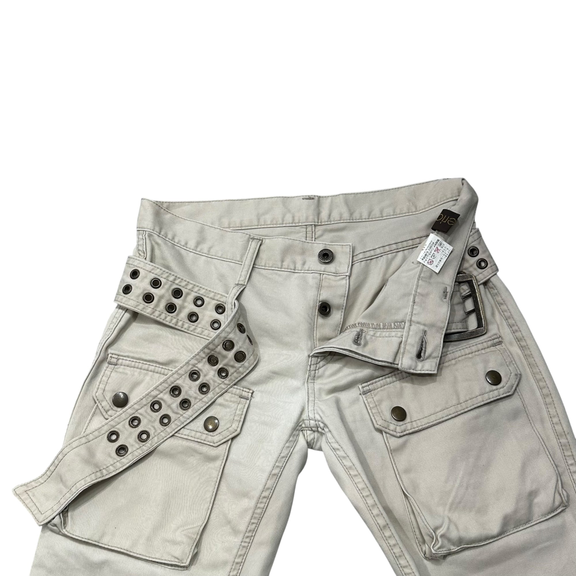 Hysterics(ヒステリックス) 1990's~2000's Eyelet belt flared pants 鳩目ベルト フレア パンツ 3AP-4513 M ベージュ