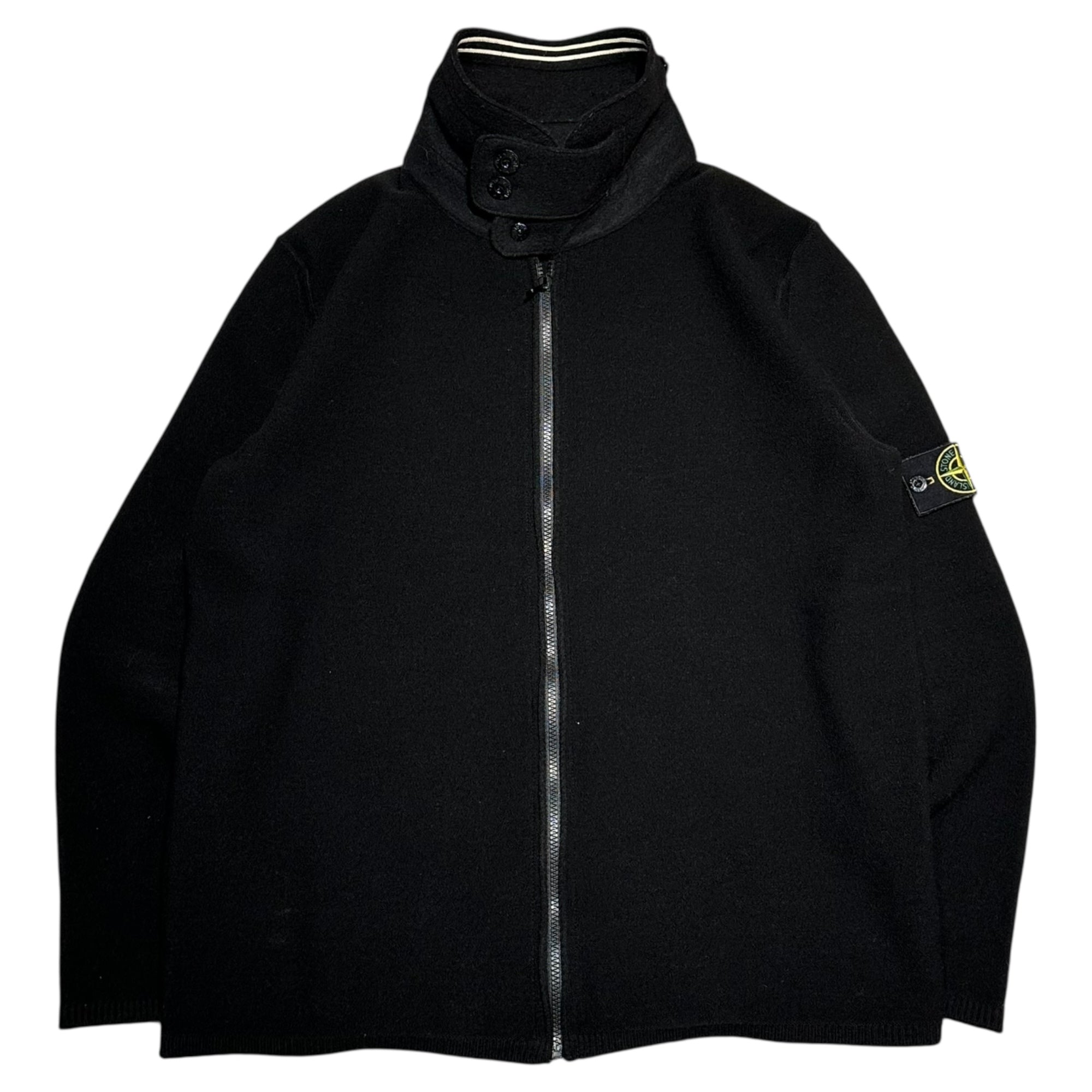 STONE ISLAND(ストーンアイランド) 06AW Archive Zip-Up Knit Jacket アーカイブ ジップアップ ニット ジャケット 451557B1 表記消(L程度) ブラック 00's