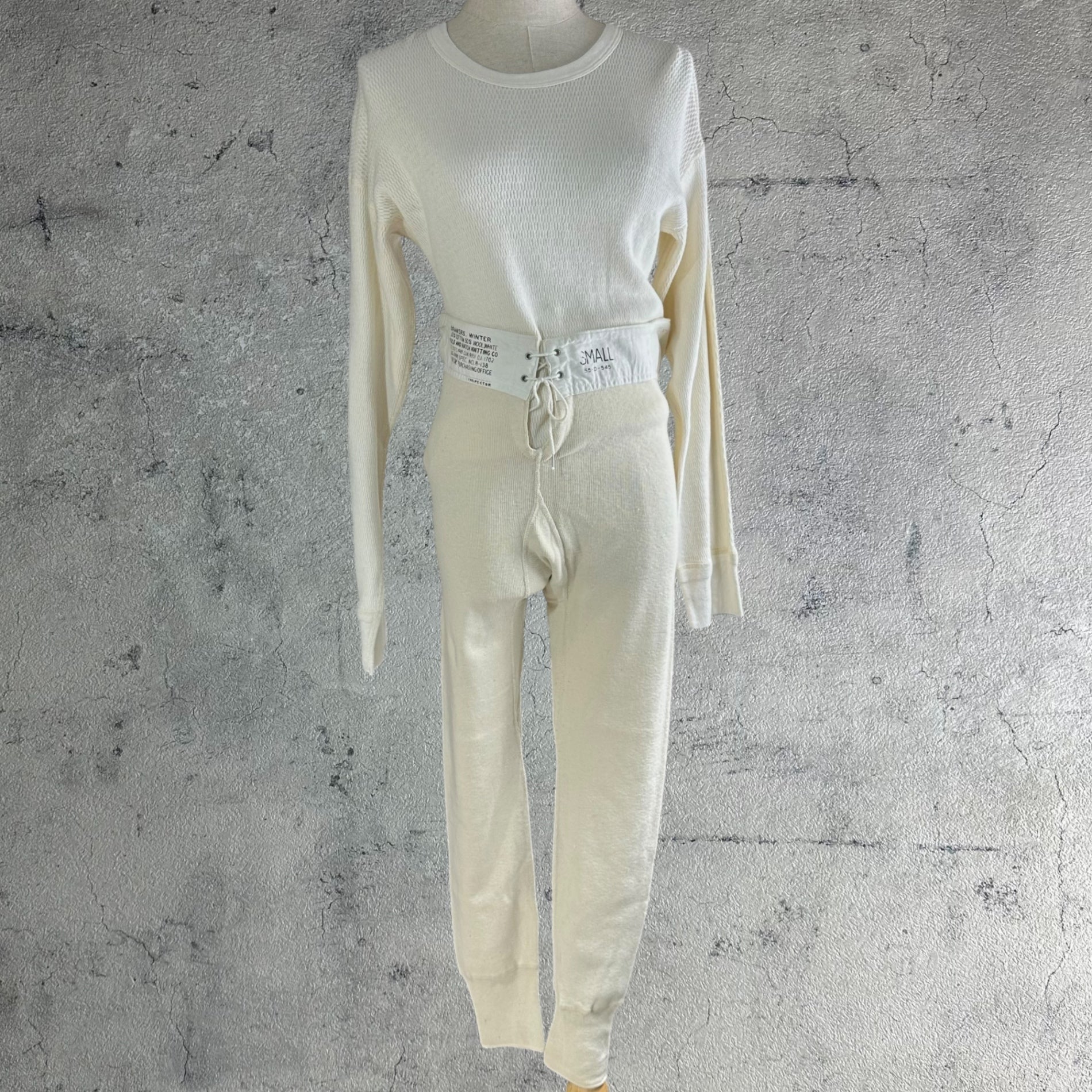 VINTAGE(ヴィンテージ) 40's DEADSTOCK cotton wool drawers pants US.ARMY コットンとウールのドロワーズパンツ L～LL程度 ホワイト