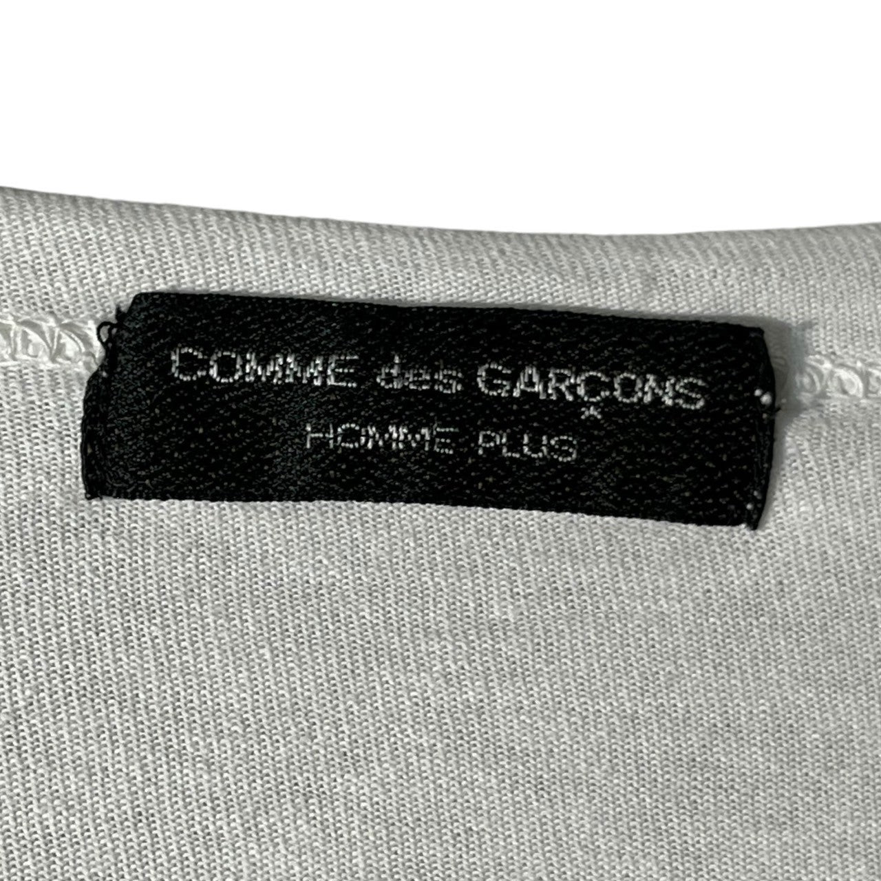 COMME des GARCONS HOMME PLUS(コムデギャルソンオムプリュス) 90's 20th anniversary logo cut-out neck T-shirt 90年代 20周年ロゴ 切りっぱなし ネック Tシャツ FREE ホワイト