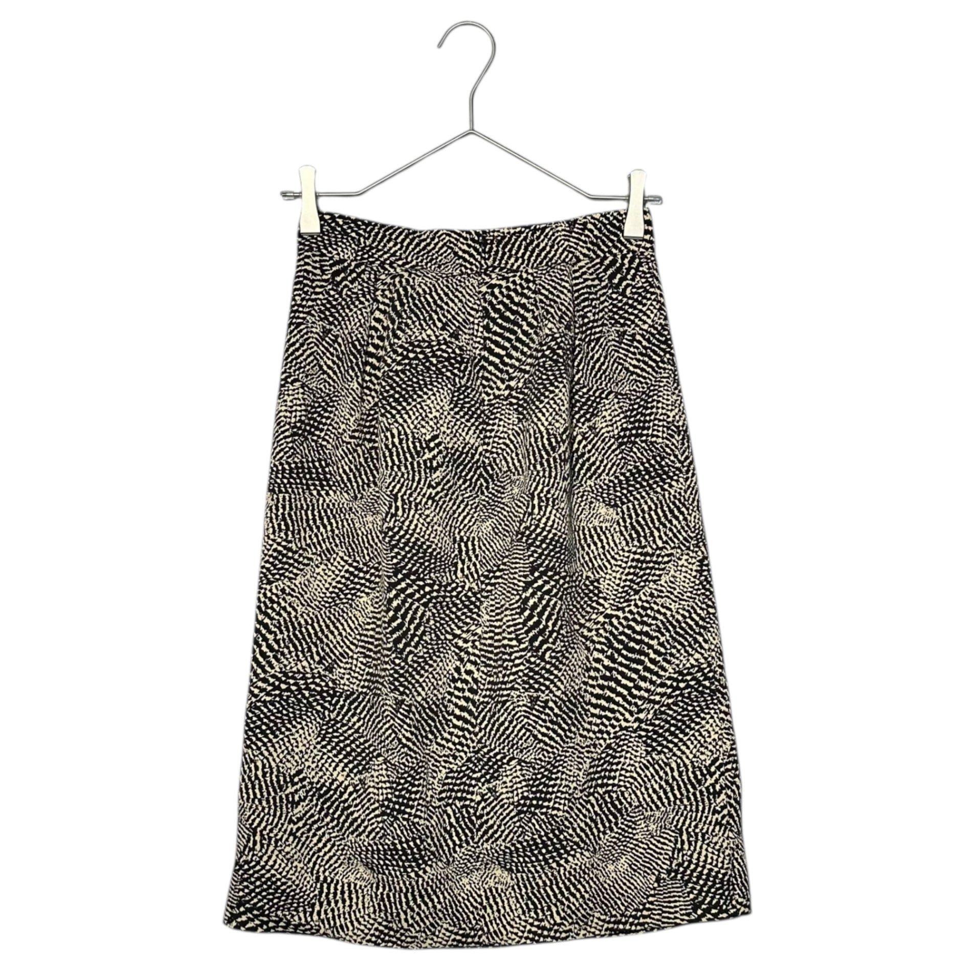 YVES SAINT LAURENT(イヴサンローラン) Open-collar all-over print blouse オープンカラー 総柄 ブラウス スカート セットアップ HTA64-681 TOP：34(XS程度) BOTTOM：36(S程度) ベージュ×ブラック