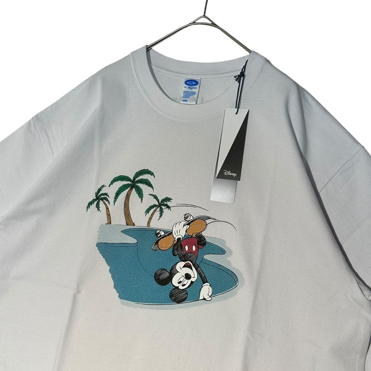 CHALLENGER(チャレンジャー) 25SS × Disney MICKEY MOUSE HAND PLANT TEE ディズニー ミッキーハウス ハンド プリント Tシャツ CLG-TS 025-006 L ホワイト