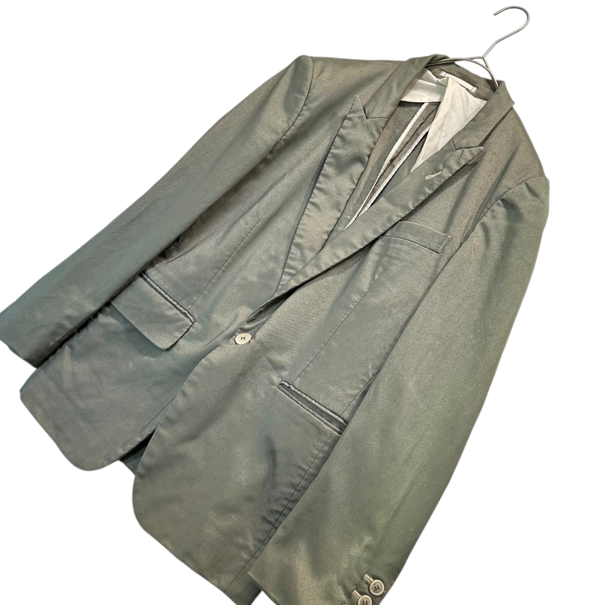 COMME des GARCONS HOMME PLUS(コムデギャルソンオムプリュス) 08SS  imposition期 1-Button Poly Jacket 1ボタン ポリ ジャケット PA-J017 M グレー AD2007