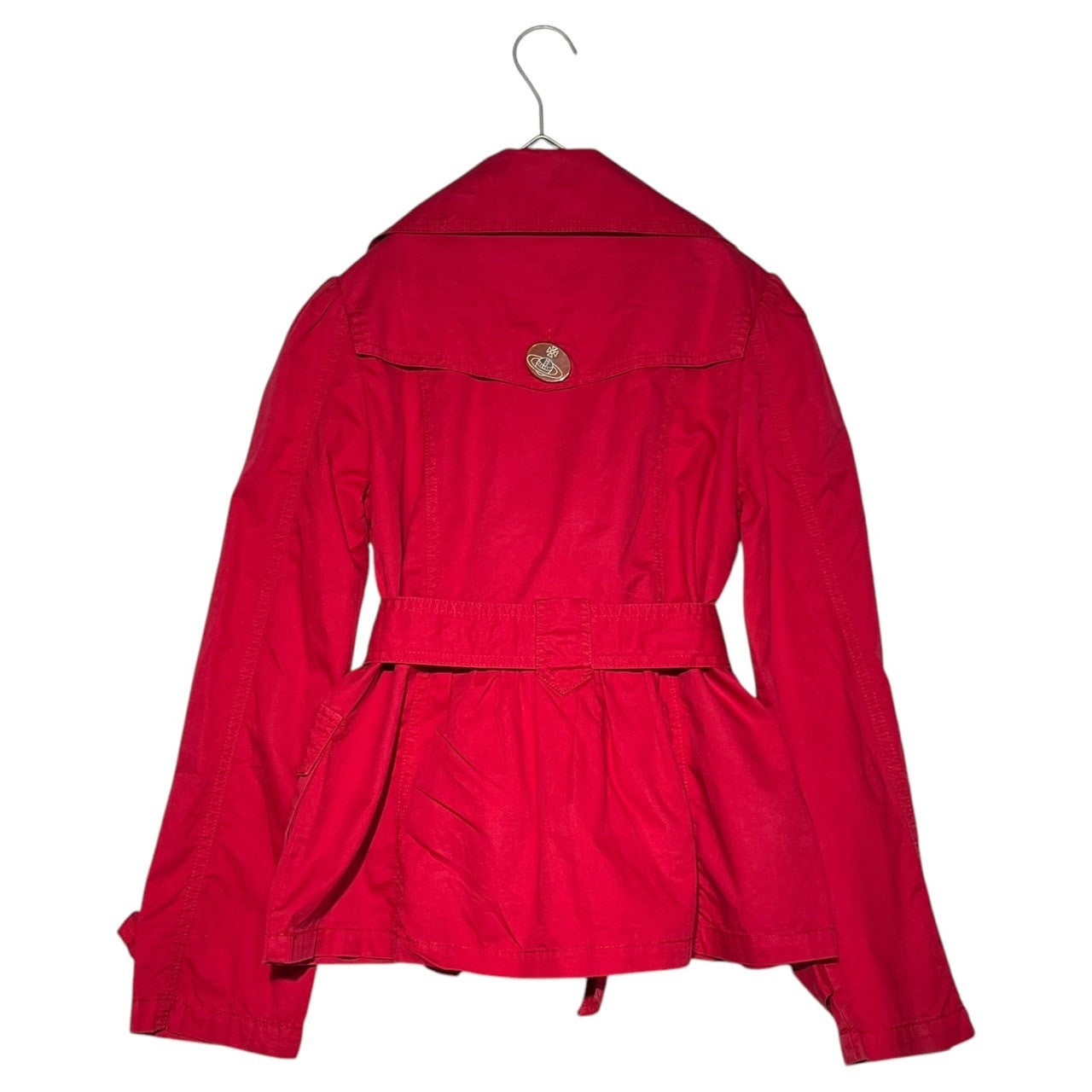 Vivienne Westwood RED LABEL(ヴィヴィアンウエストウッドレッドレーベル) Orb button gathered collar short trench coat オーブボタン ギャザー襟 ショート トレンチコート レッド