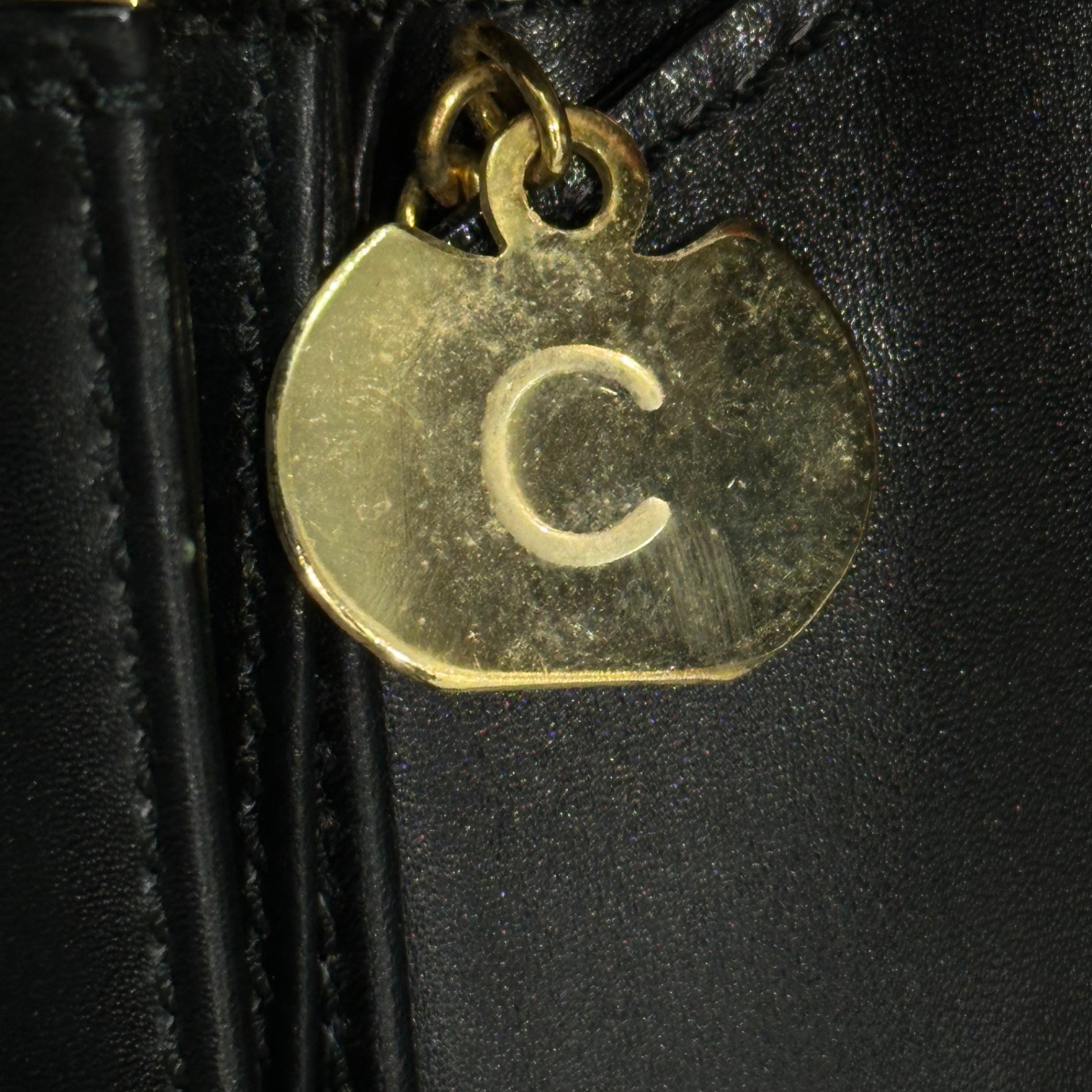CELINE(セリーヌ) Star Ball Logo Shoulder Bag スターボール ロゴ ショルダー バッグ ブラック×ゴールド OLD ヴィンテージ 金金具 2WAY ハンド