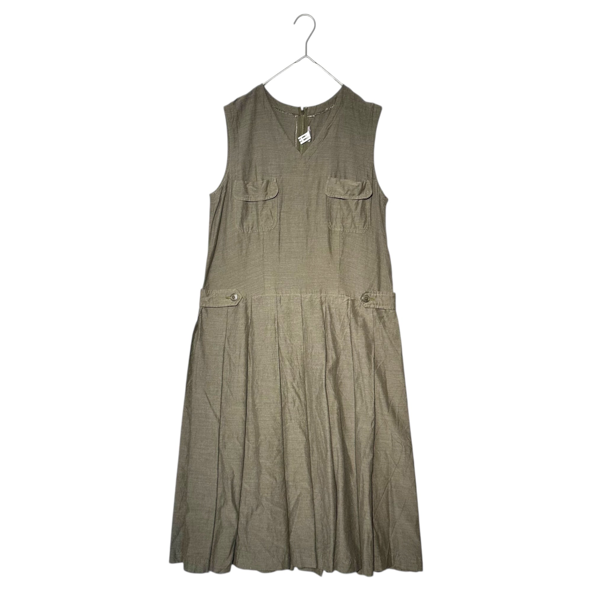 COMME des GARCONS COMME des GARCONS(コムデギャルソンコムデギャルソン) 15SS Sleeveless Flap Pocket Dress ノースリーブ フラップポケット ワンピース RO-A006 M カーキ AD2014