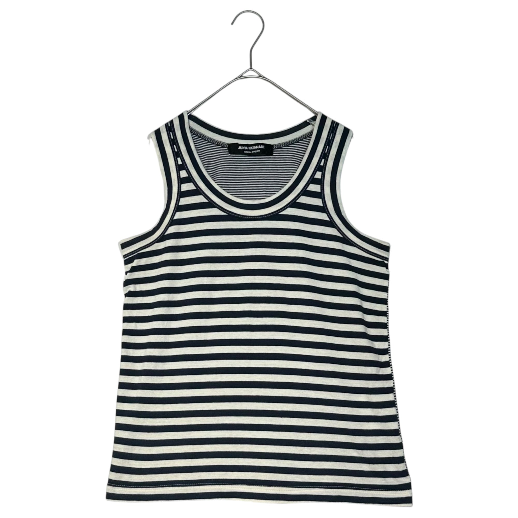 COMME des GARCONS JUNYA WATANABE(コムデギャルソンジュンヤワタナベ) 10SS Front and back border tank top 前後 ボーダー タンクトップ JE-T117 FREE ブルー×ホワイト AD2009
