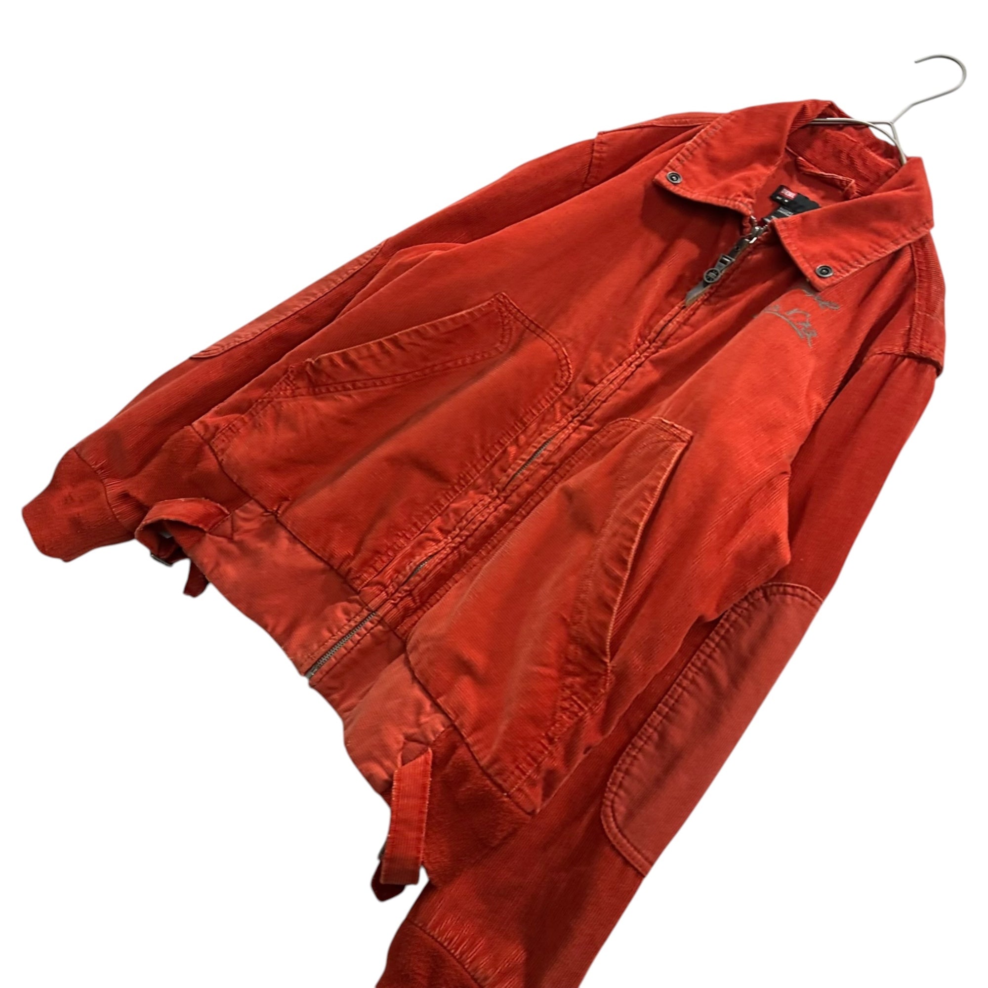 DIESEL(ディーゼル) ”BORN TO RIDE ROADHOGS” Corduroy Zip-Up Jacket コーデュロイ ジップアップ ジャケット Ｍ オレンジ