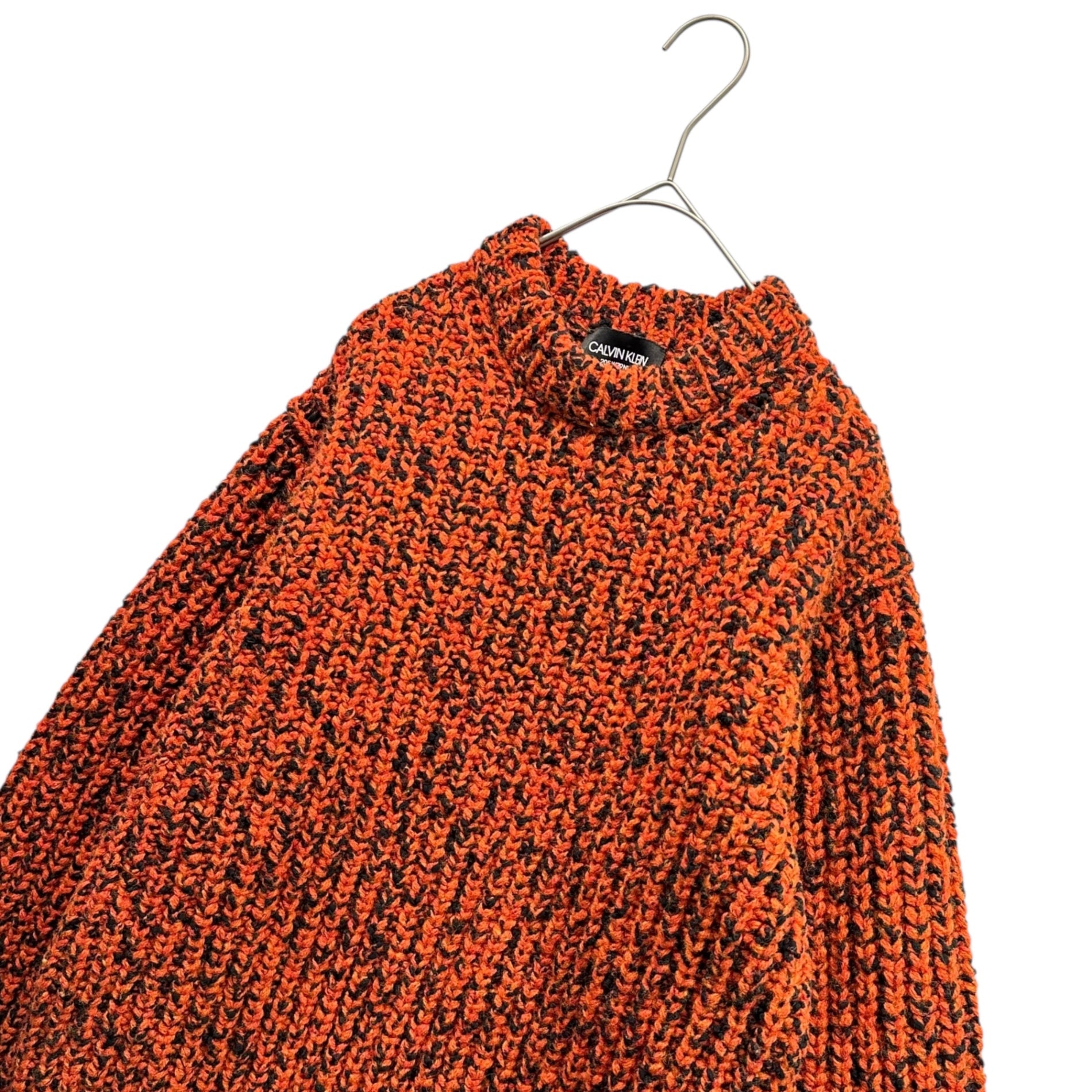 CALVIN KLEIN 205W39NYC(カルバンクライン) Low-gauge wool knit ローゲージ ウール ニット 74MKTA98 XS オレンジ ラフシモンズ期
