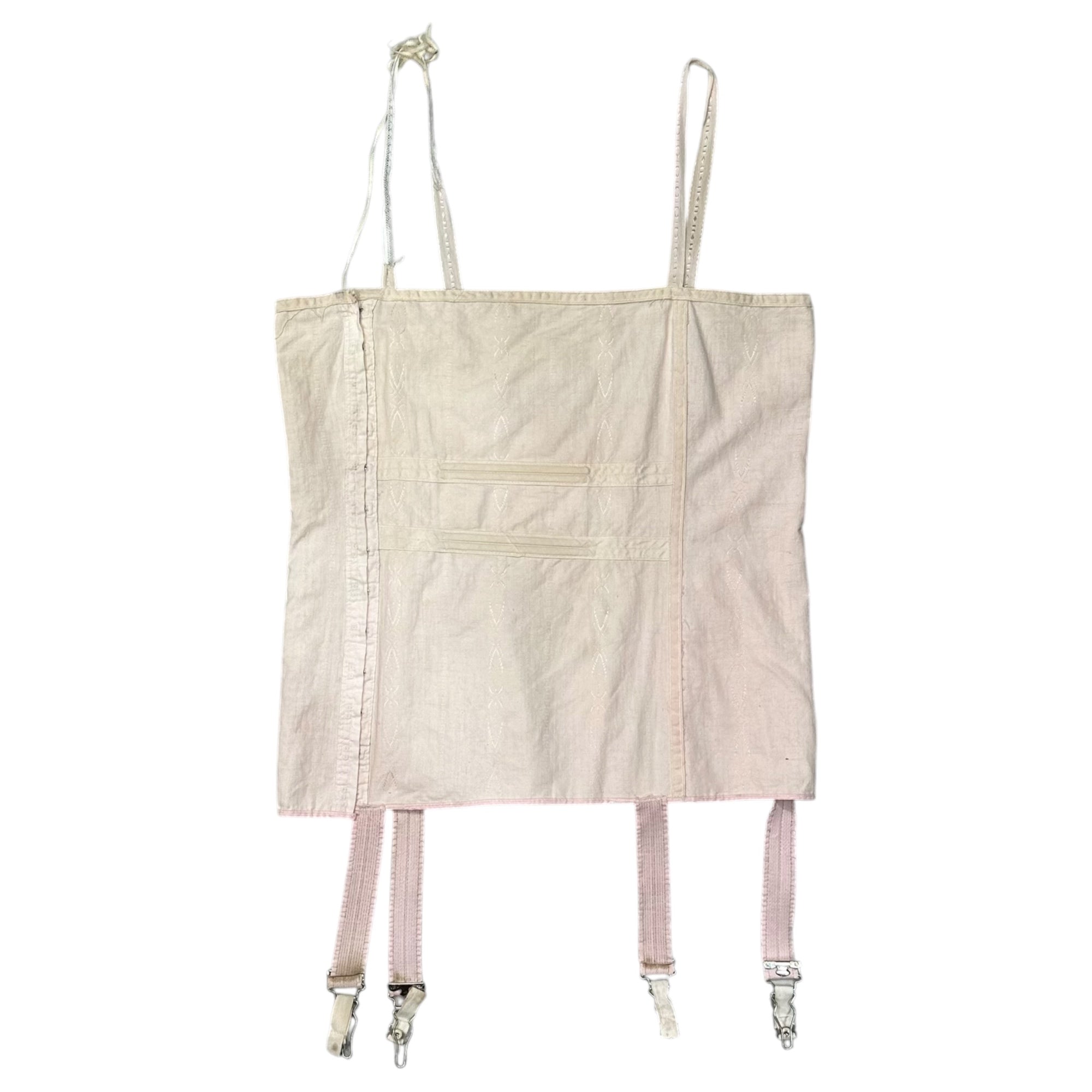 VINTAGE(ヴィンテージ) 40's DEADSTOCK underwear corset アンダーウェア ガーターベルト付きコルセット 40 / リペア有 ピンク