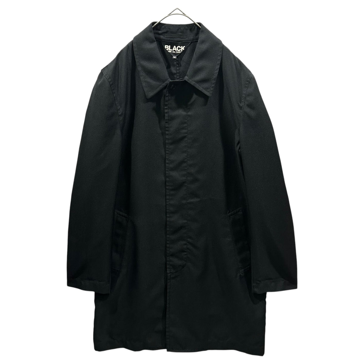BLACK COMME des GARCONS(ブラックコムデギャルソン) 2011AW Polyester Balmacaan Coat ポリエステル ステンカラー コート 1H-C206 M ブラック AD2011