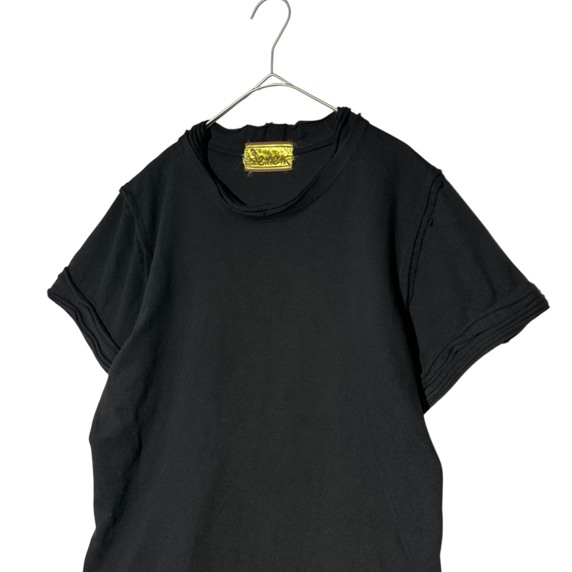 Christopher Nemeth(クリストファーネメス) 90's-00's Big Sleeve Stacked Crew Neck T-Shirt ビッグスリーブ 重ね加工 クルーネック Tシャツ FREE(S程度) ブラック