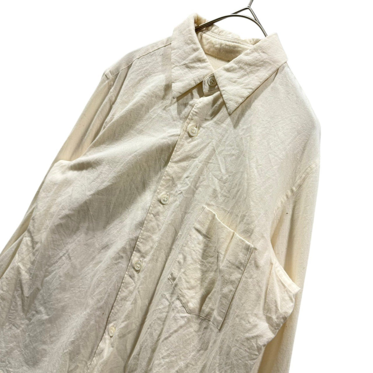 robe de chambre COMME des GARCONS(ローブドシャンブルコムデギャルソン) 1997SS Regular-Collar Basic Shirt レギュラー カラー ベーシック シャツ RB-040110 FREE アイボリー AD1996 90s アーカイブ