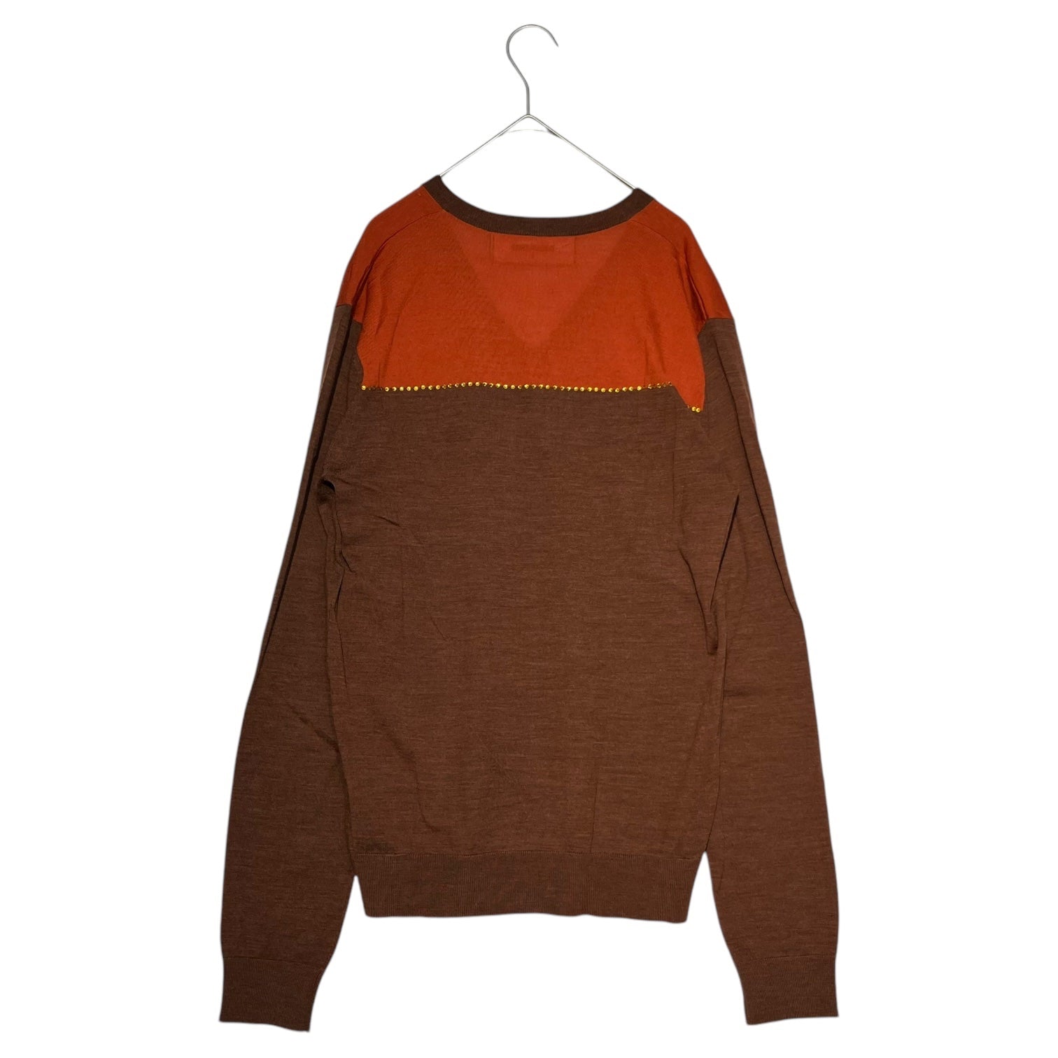 DSQUARED2(ディースクエアード) Arrow design deep V neck knit 矢印 デザイン 深Ｖネックニット S71HA0839 Ｍ オレンジ