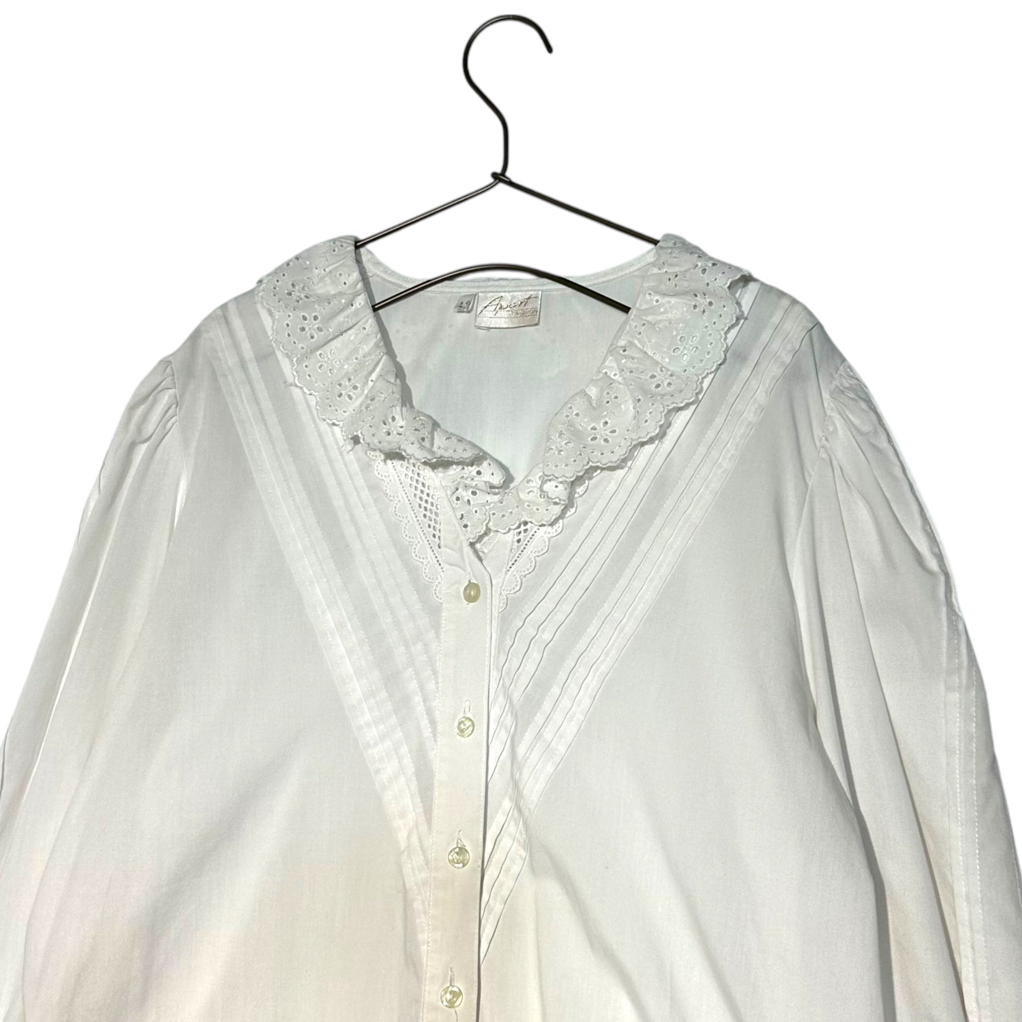 VINTAGE(ヴィンテージ) 60's~ center design long sleeve shirt センターデザイン長袖シャツ M~L程度 ベージュ×ブラウン