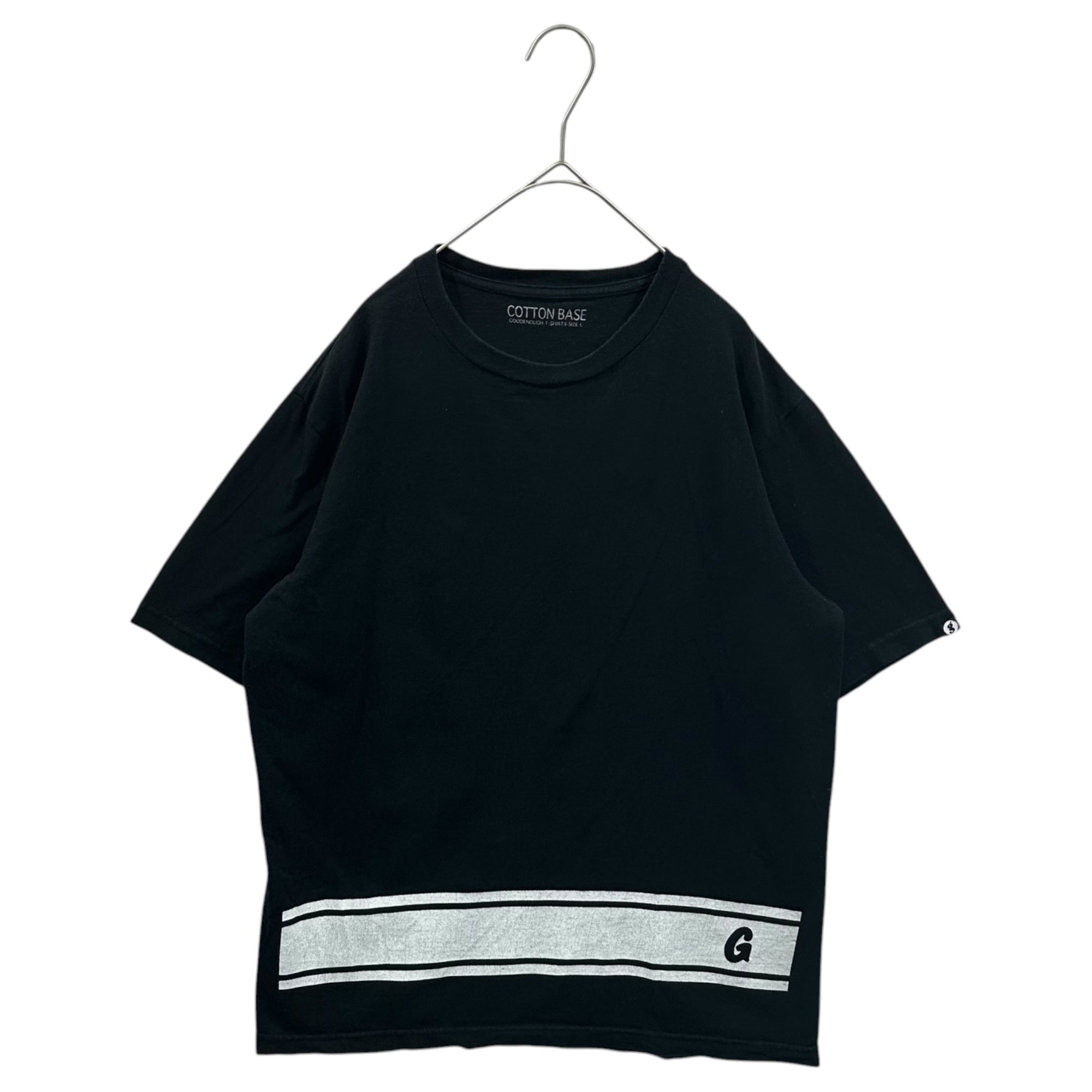 GOODENOUGH(グッドイナフ) 2009's cotton base Line print s/s T-shirt ライン プリント 半袖 Tシャツ L ブラック×ホワイト