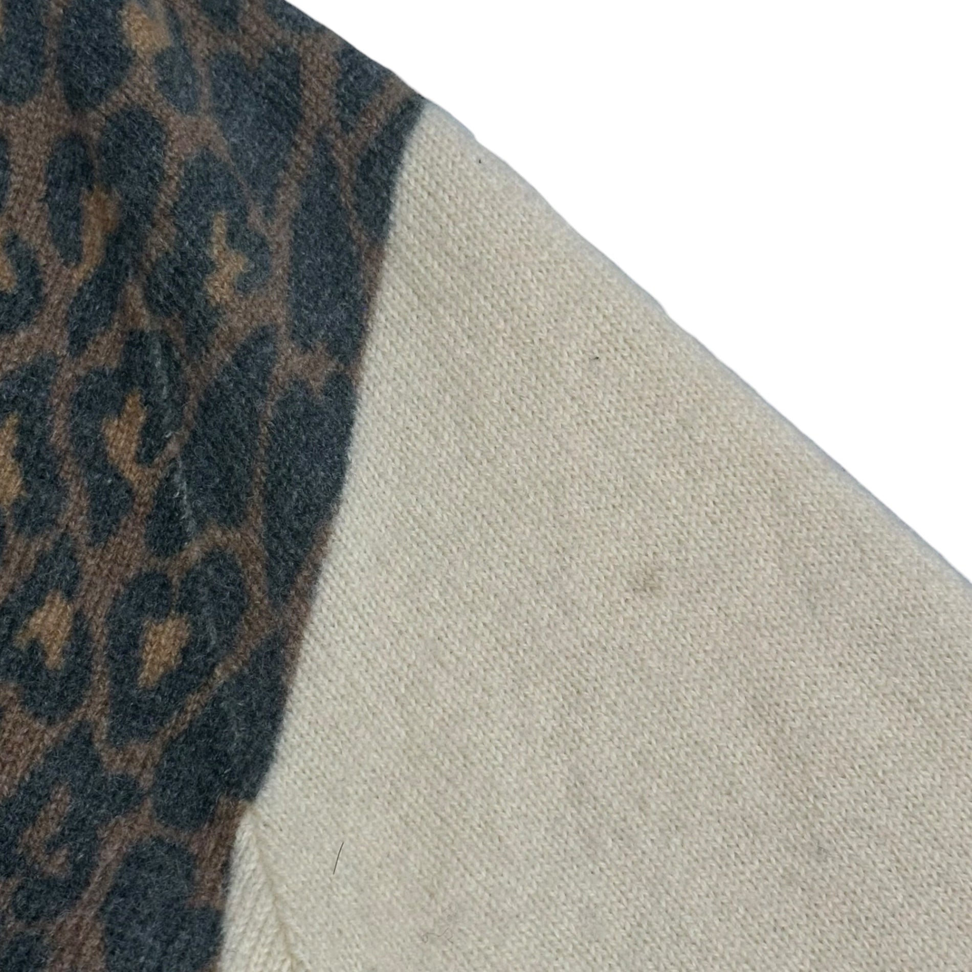 NUMBER (N)INE(ナンバーナイン) 2003AW "TOUCH ME I'M SICK" Leopard-Print Wool Cardigan カート期 レオパード ウール カーディガン 3 アイボリー×ブラウン 00's