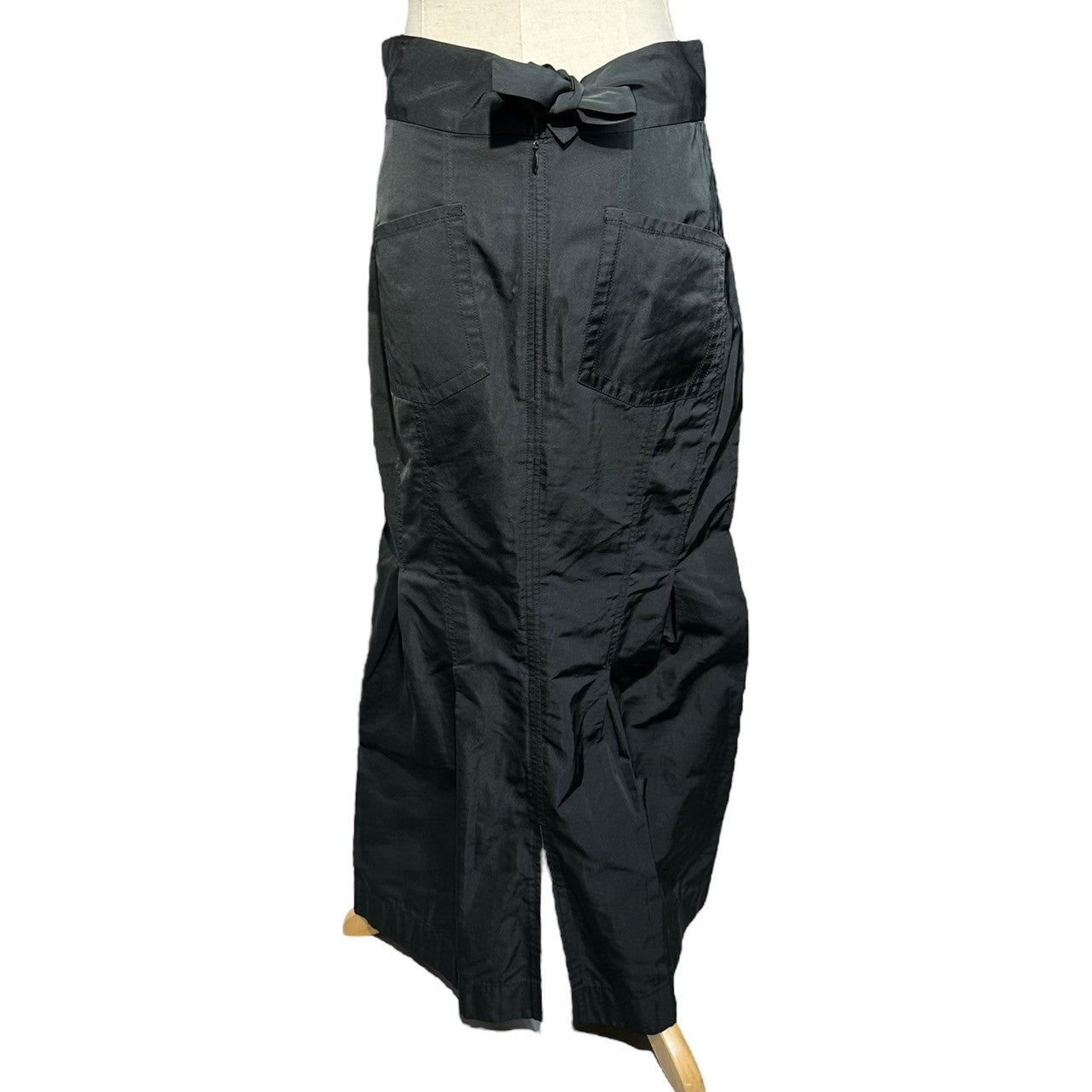 JIL SANDER(ジルサンダー) maxi skirt マキシ スカート 36(S程度) ブラック ロング リボン ポケット