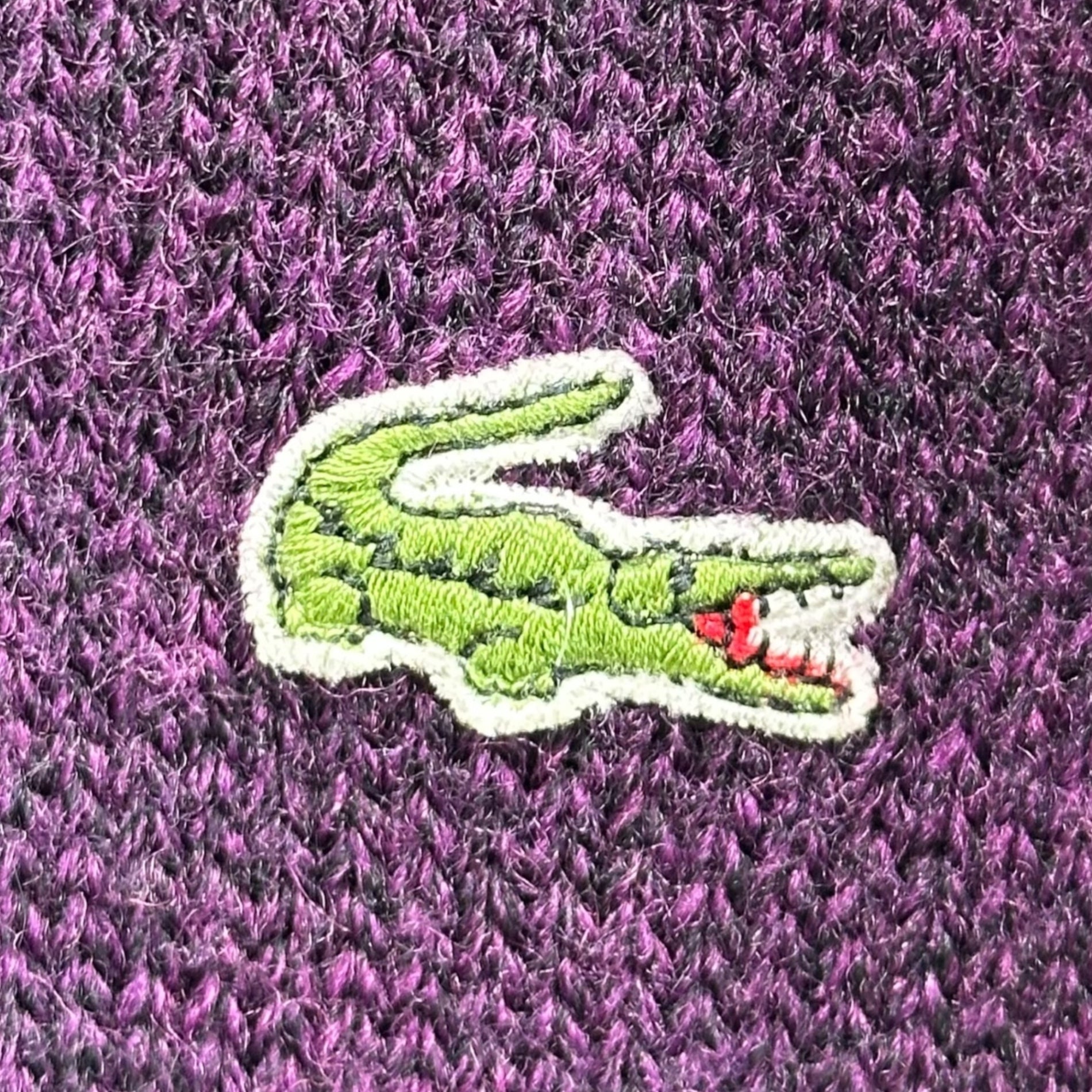 CHEMISE LACOSTE(シェミーズ ラコステ) 70's Wool Long Cardigan 70年代 ウール ロング カーディガン S パープル フランス製