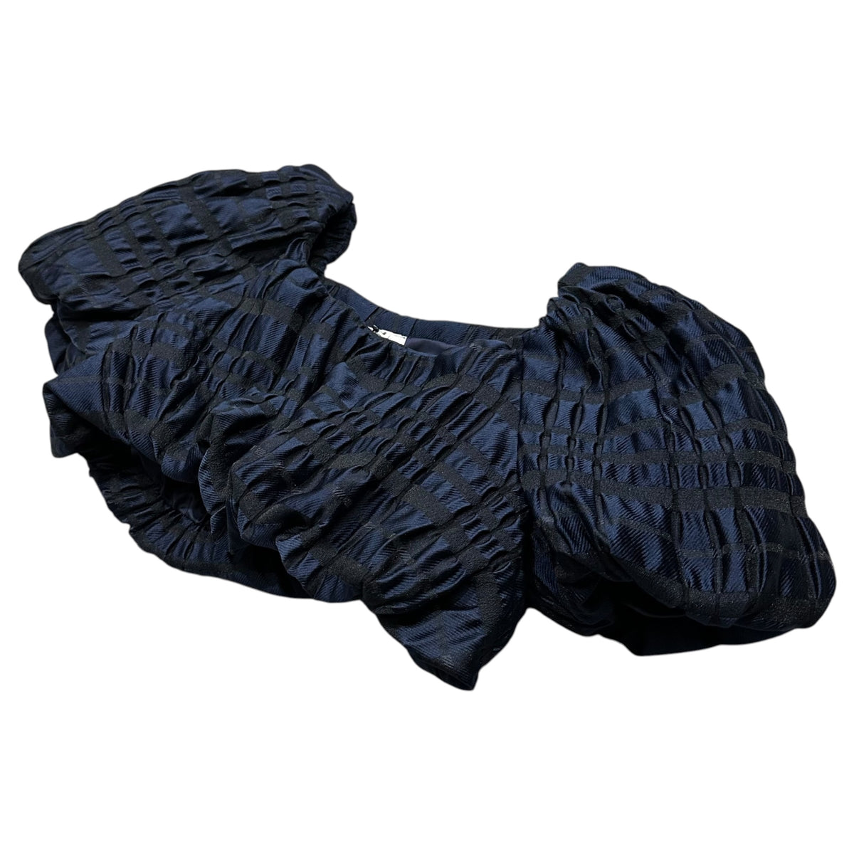 noir kei ninomiya(ノワールケイニノミヤ) 2026SS Puff-Sleeve Short-Length Border Blouse パフスリーブ ショート レングス ボーダー ブラウス 3Q-B013 S ネイビー×ブラック AD2025
