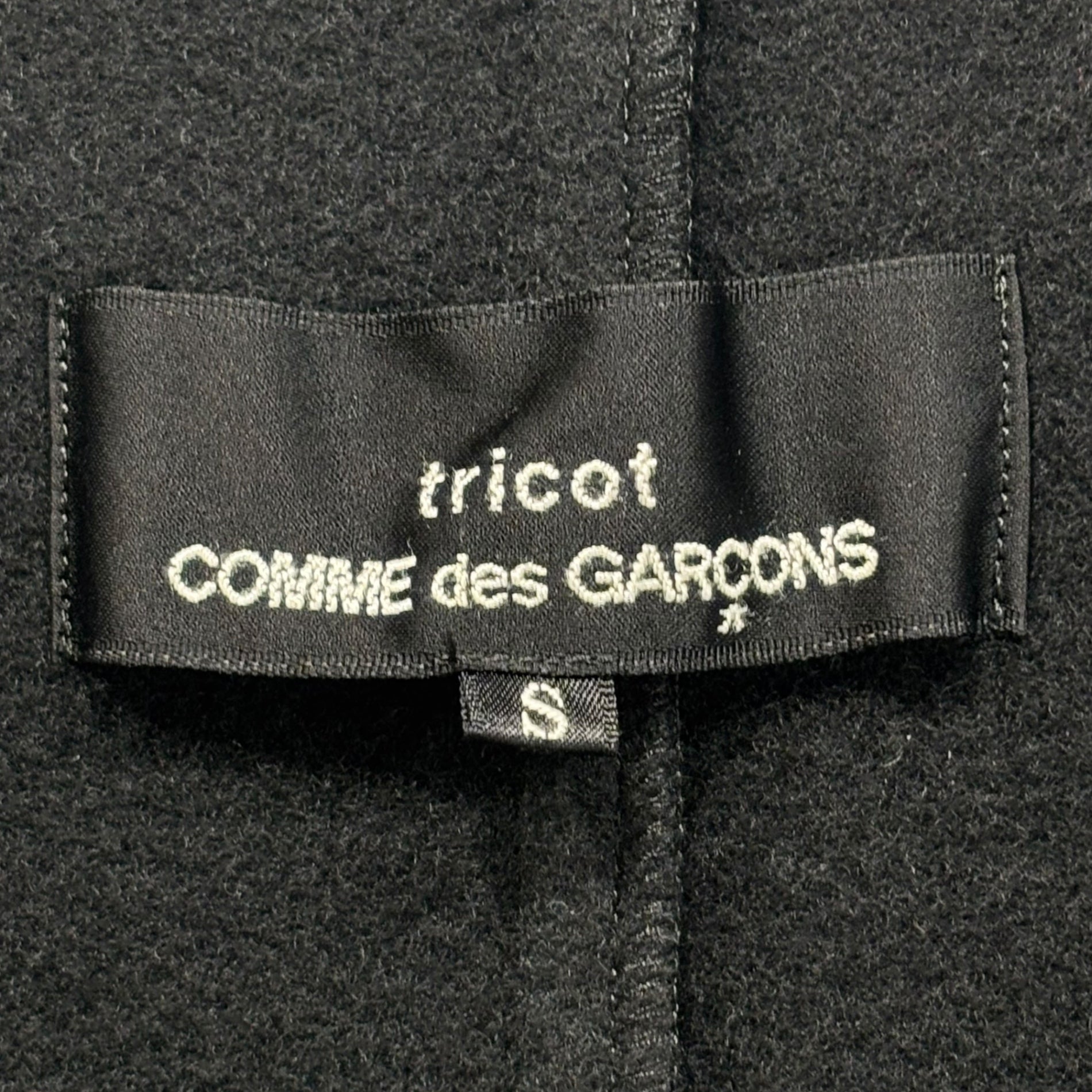 tricot COMME des GARCONS(トリココムデギャルソン) 06AW Pearl-Fringed Decorative Wool Pullover Sweatshirt パール フリル 装飾 ウール プルオーバー スウェット TR-B013 S ブラック×アイボリー AD2006 裏起毛