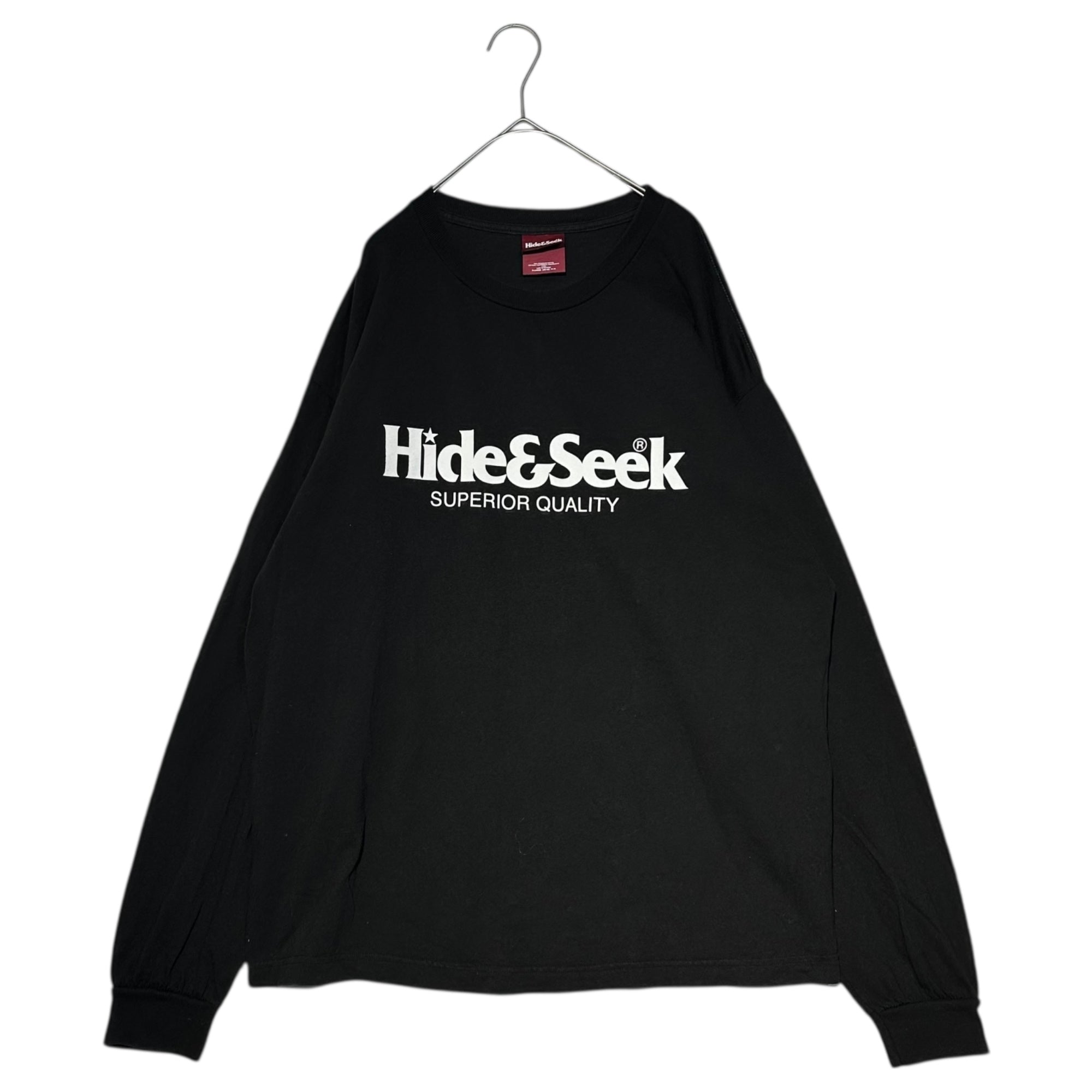 HIDE and SEEK(ハイドアンドシーク) Logo L/S Tee ロゴ 長袖 Tシャツ HC-010821 XL ブラック