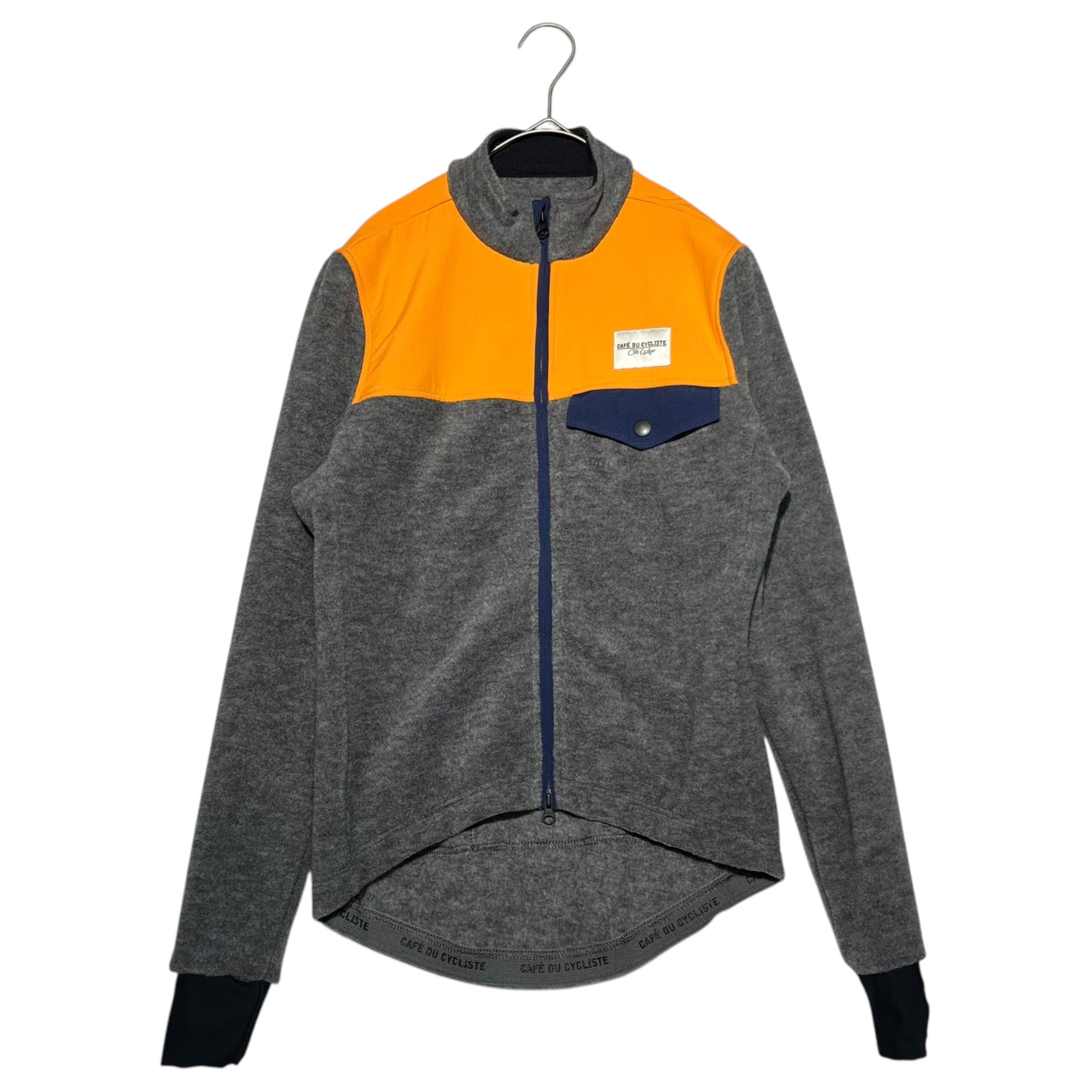 Cafe du Cycliste(カフェドシクリステ) Alphonsine Fleece Jersey アルフォンシーヌ フリース ジャージ XS グレー×オレンジ ジップアップ ジャケット サイクル サイクリング ウェア