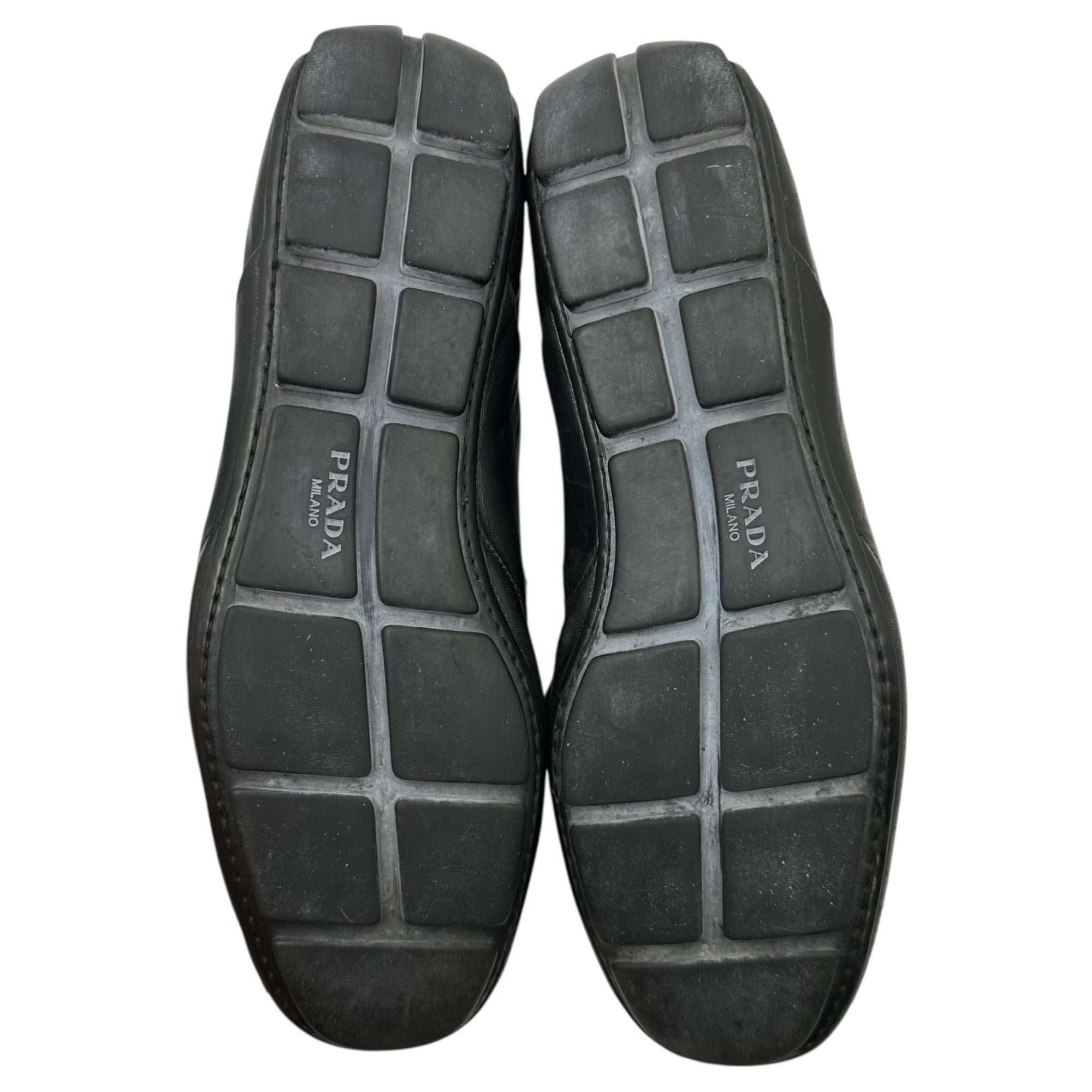 PRADA(プラダ) All-leather sneakers レザー スニーカー 7 1/2(26.5cm程度) ブラック ローカット Y2K