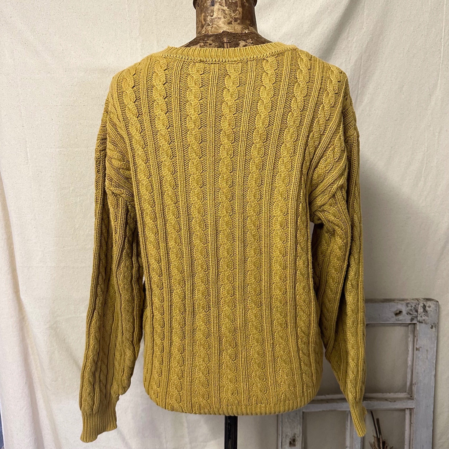 VINTAGE(ヴィンテージ) 90's cable knit pullover ケーブルニット プルオーバー FREE マスタード