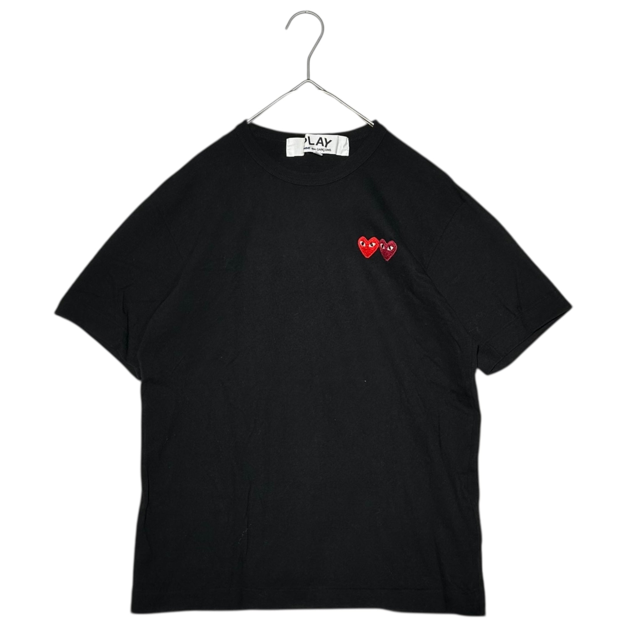 PLAY COMME des GARCONS(プレイコムデギャルソン) T-SHIRT WITH DOUBLE HEART BLACK AZ-T226 S ブラック AD2020/1