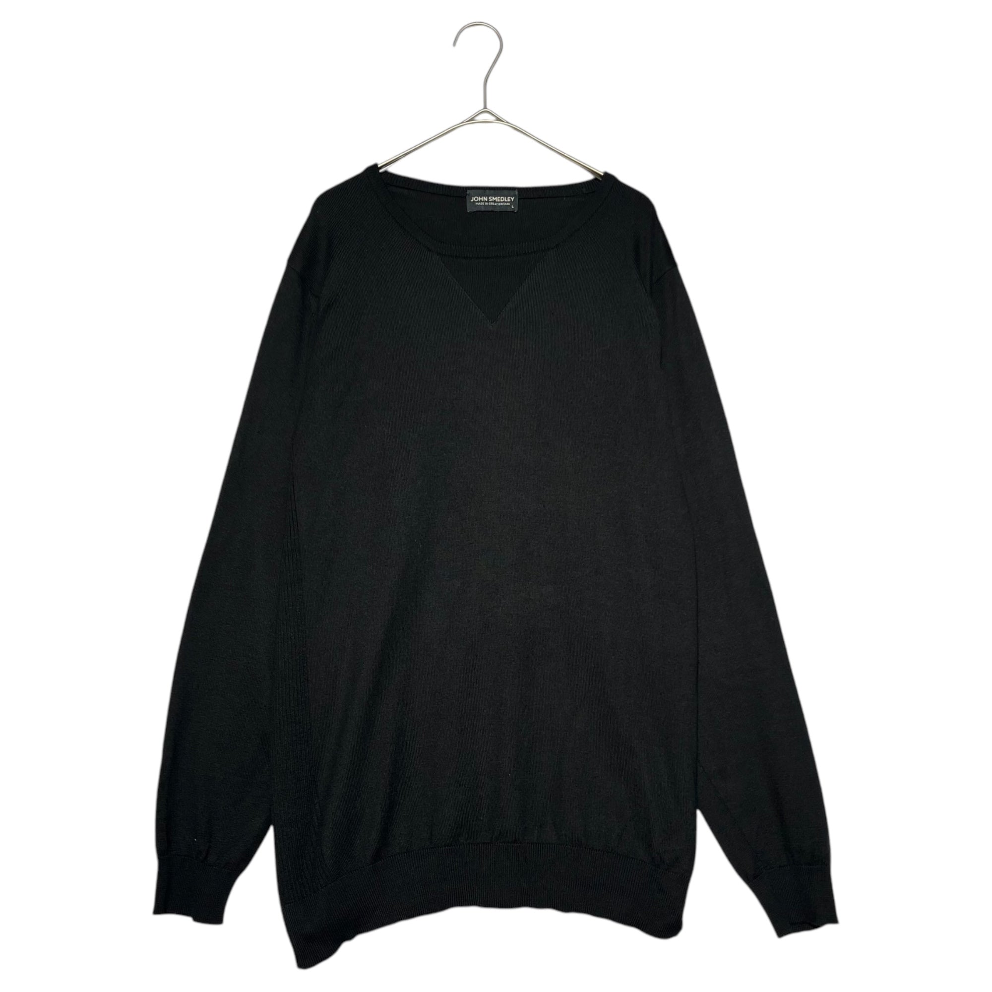 JOHN SMEDLEY(ジョンスメドレー) crew neck cotton knit クルーネック コットン ニット L ブラック